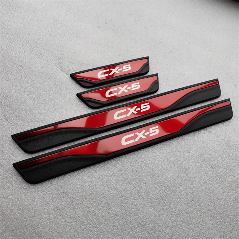4 Stück Edelstahl Einstiegsleisten Schutz Auto Zubehör Kratzfester Türschwellenschutz Wasserdicht für Mazda CX-5 2013 2014 2015 2016,Red-A 4 Stück Edelstahl Einstiegsleisten Schutz Auto Zubehör Kratzfester Türschwellenschutz Wasserdicht für Mazda CX-5 2013 2014 2015 2016,Red-A von SDUEYZS