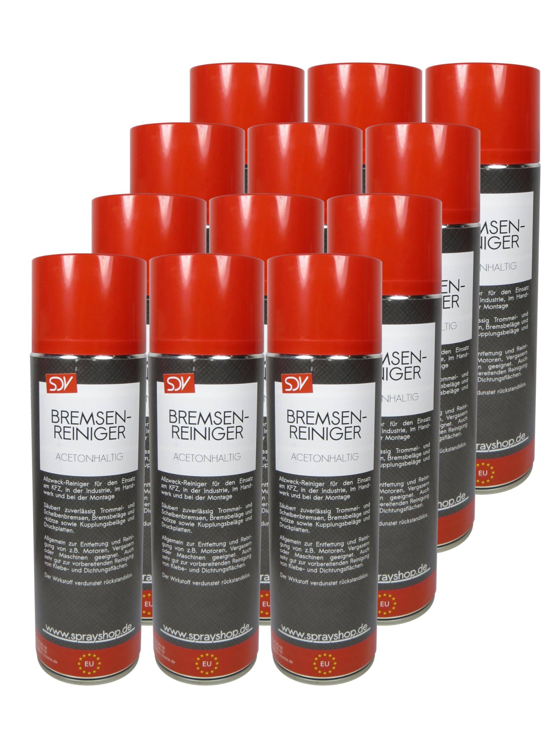 SDV Chemie Bremsenreiniger Spray 12x 500 ml Power Brake Cleaner 360° Ventil Teilereiniger von SDV Chemie