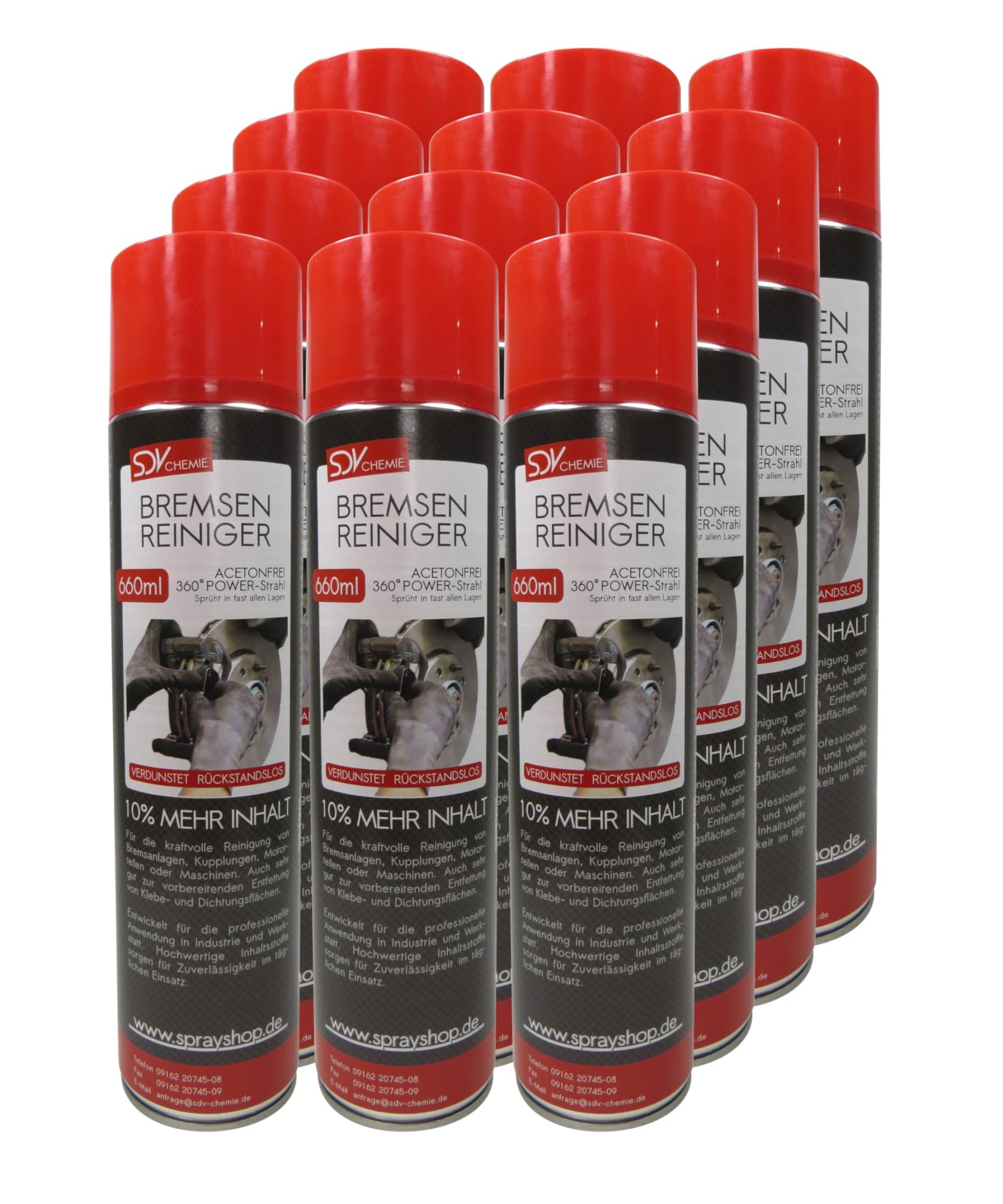 SDV Chemie Bremsenreiniger Spray 12x 660 ml Power Brake Cleaner 360° Ventil Teilereiniger SDV Chemie Bremsenreiniger Spray 12x 660 ml Power Brake Cleaner 360° Ventil Teilereiniger von SDV Chemie