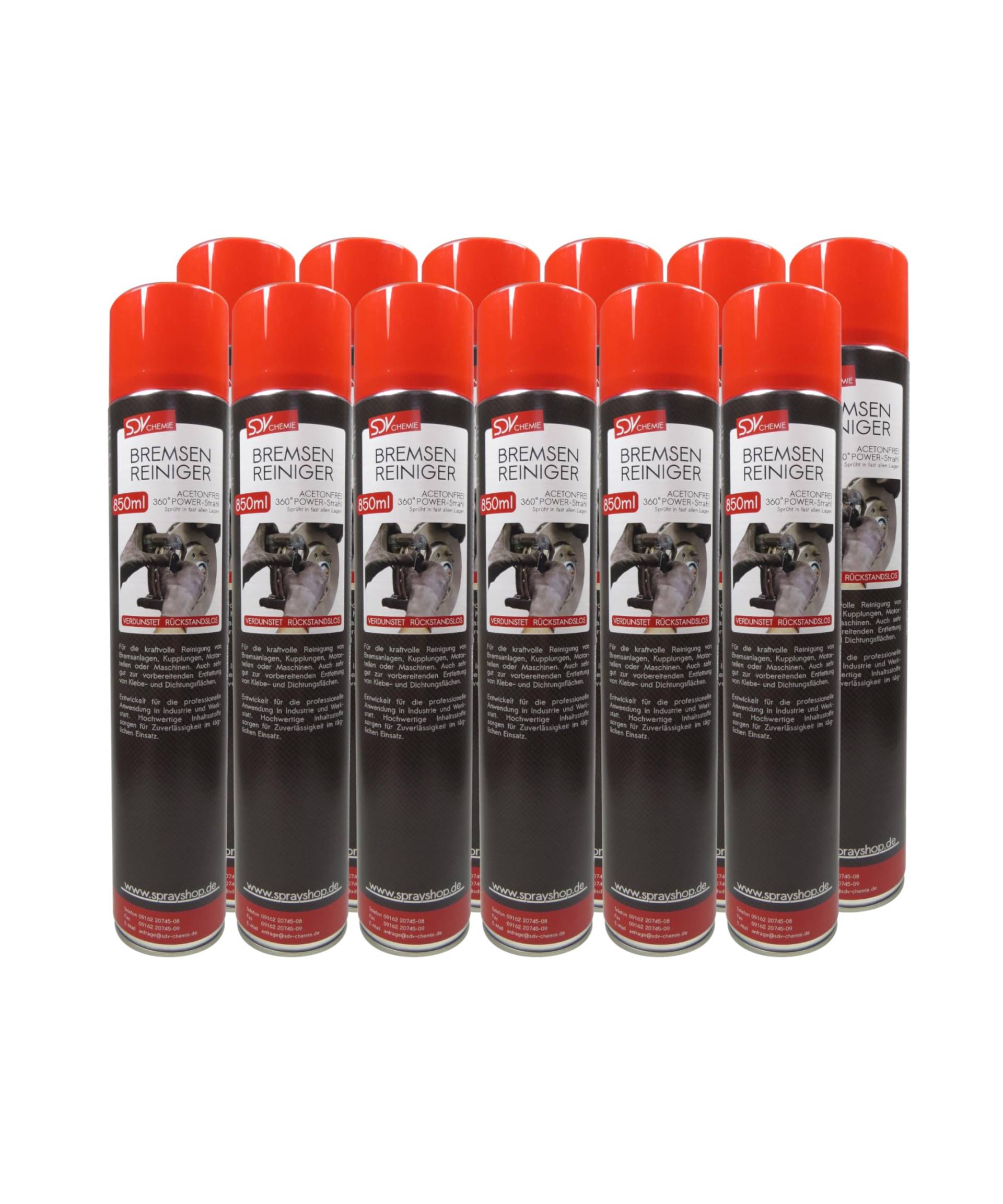 SDV Chemie Bremsenreiniger Spray 12x 850 ml Power Brake Cleaner 360° Ventil Teilereiniger SDV Chemie Bremsenreiniger Spray 12x 850 ml Power Brake Cleaner 360° Ventil Teilereiniger von SDV Chemie