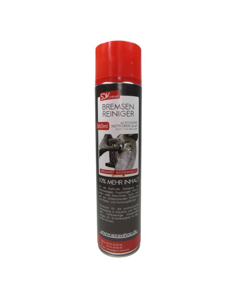 SDV Chemie Bremsenreiniger Spray 1x 660 ml Power Brake Cleaner 360° Ventil Teilereiniger von SDV Chemie