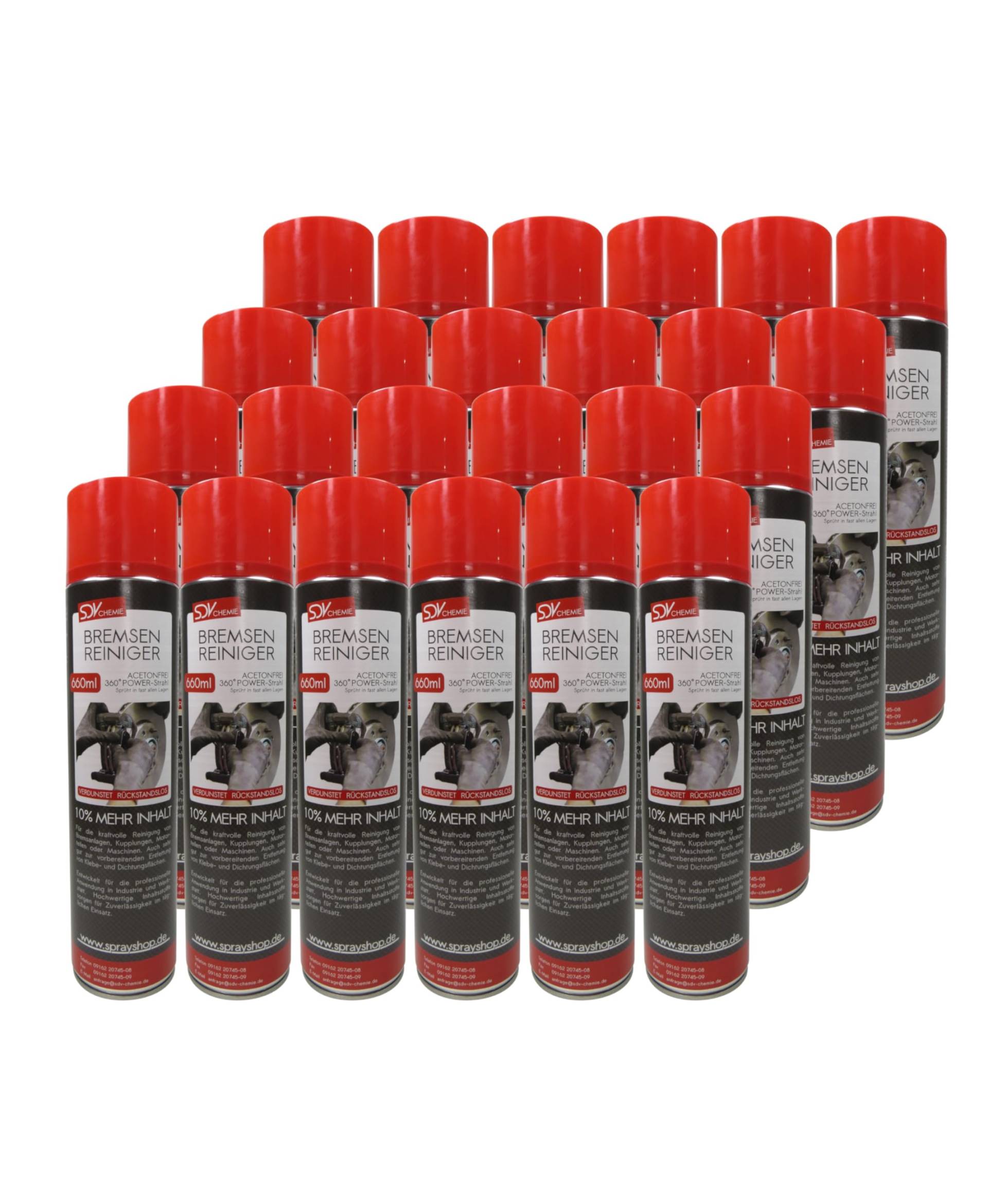 SDV Chemie Bremsenreiniger Spray 24x 660 ml Power Brake Cleaner 360° Ventil Teilereiniger von SDV Chemie