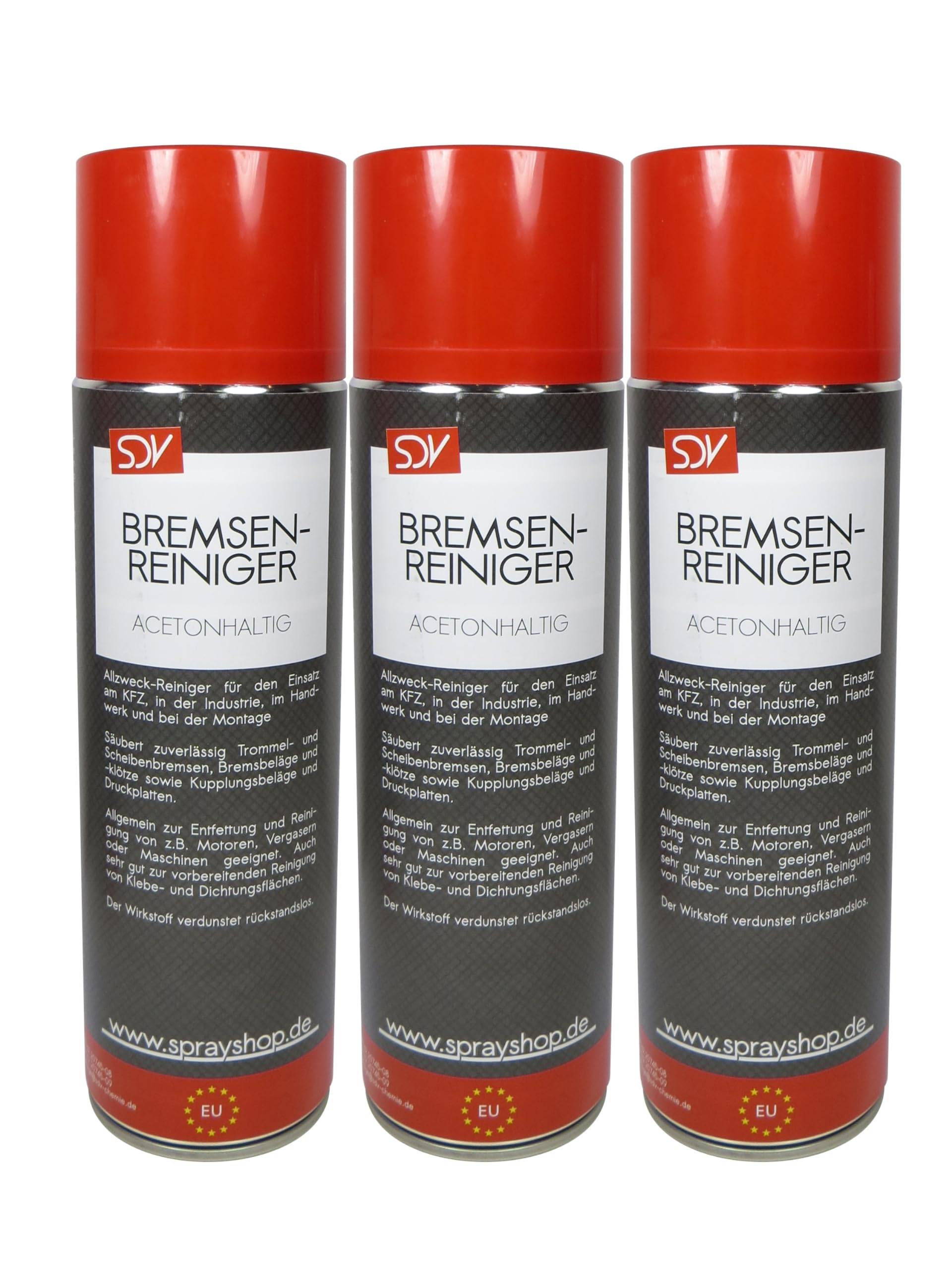 SDV Chemie Bremsenreiniger Spray 3X 500 ml Power Brake Cleaner 360° Ventil Teilereiniger SDV Chemie Bremsenreiniger Spray 3X 500 ml Power Brake Cleaner 360° Ventil Teilereiniger von SDV Chemie