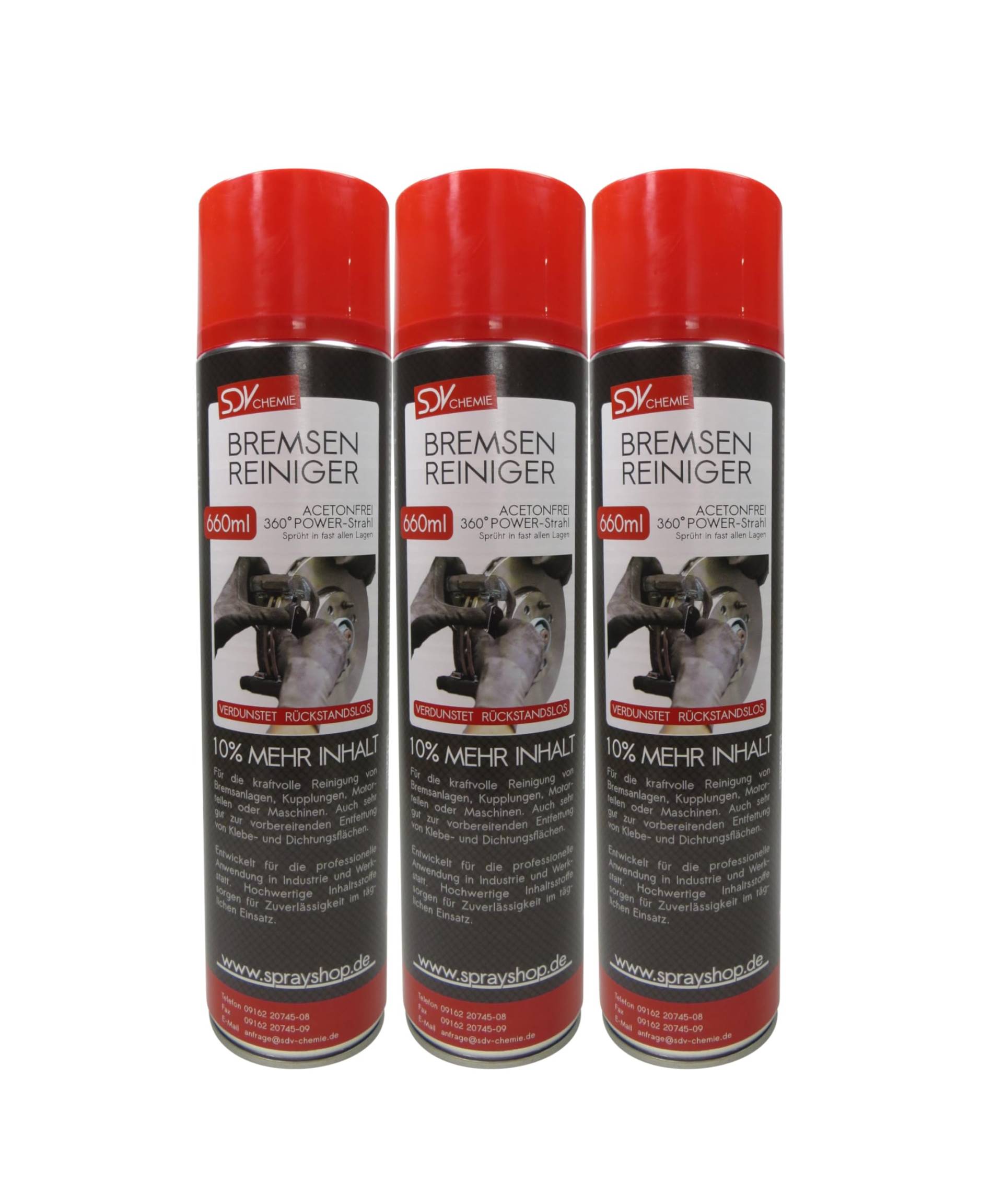 SDV Chemie Bremsenreiniger Spray 3X 660 ml Power Brake Cleaner 360° Ventil Teilereiniger SDV Chemie Bremsenreiniger Spray 3X 660 ml Power Brake Cleaner 360° Ventil Teilereiniger von SDV Chemie