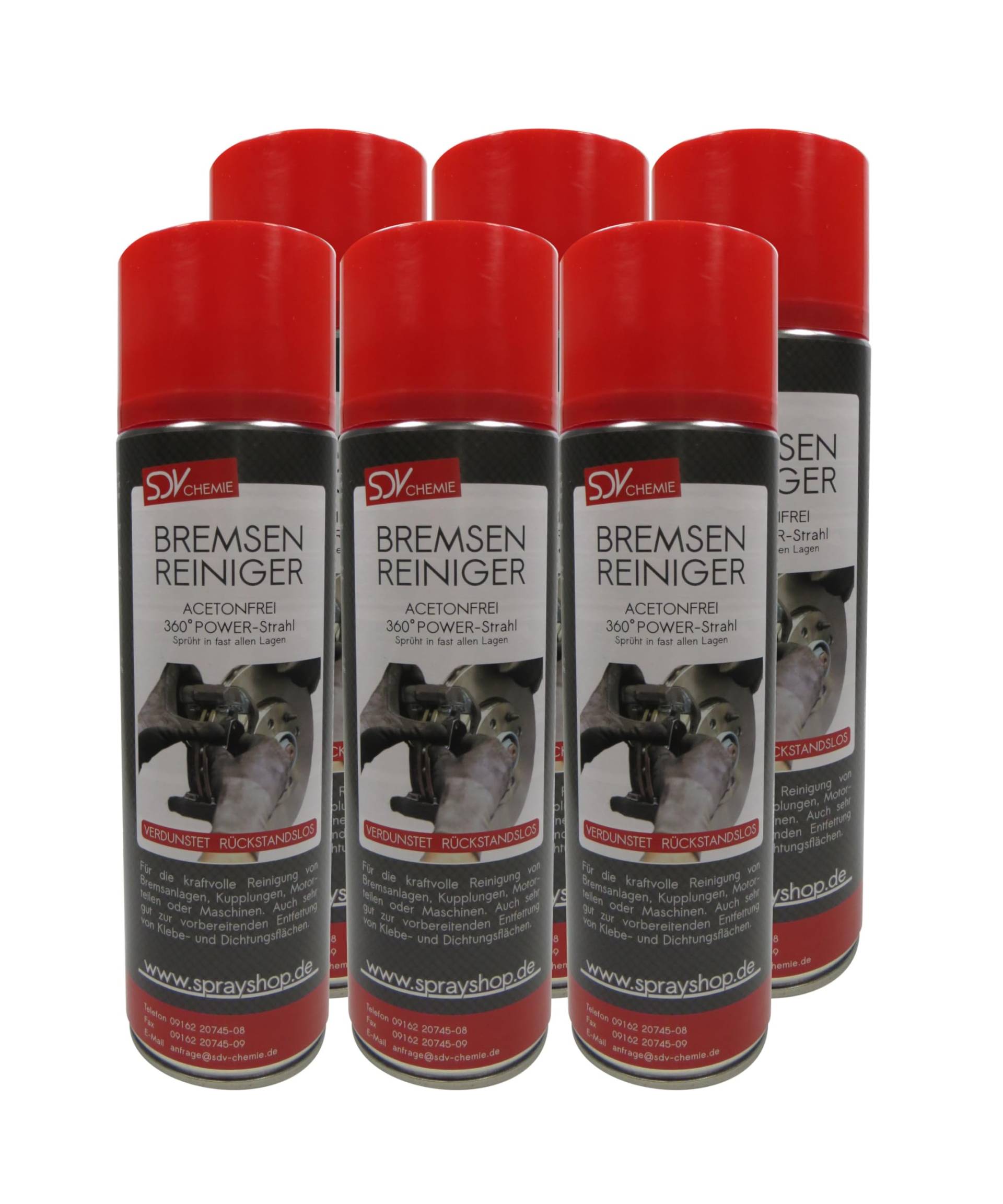 SDV Chemie Bremsenreiniger Spray 6X 500 ml Power Brake Cleaner 360° Ventil Teilereiniger SDV Chemie Bremsenreiniger Spray 6X 500 ml Power Brake Cleaner 360° Ventil Teilereiniger von SDV Chemie