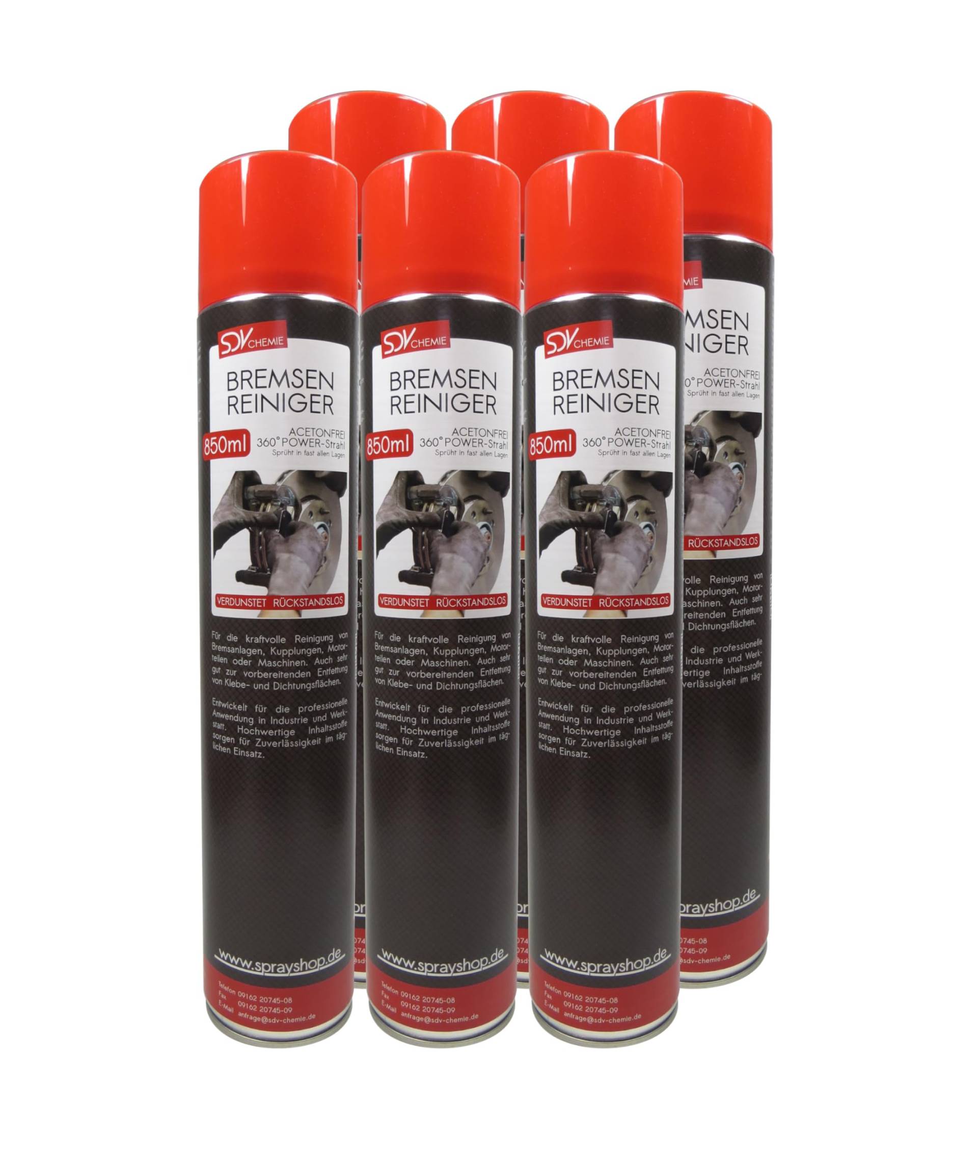 SDV Chemie Bremsenreiniger Spray 6X 850 ml Power Brake Cleaner 360° Ventil Teilereiniger SDV Chemie Bremsenreiniger Spray 6X 850 ml Power Brake Cleaner 360° Ventil Teilereiniger von SDV Chemie
