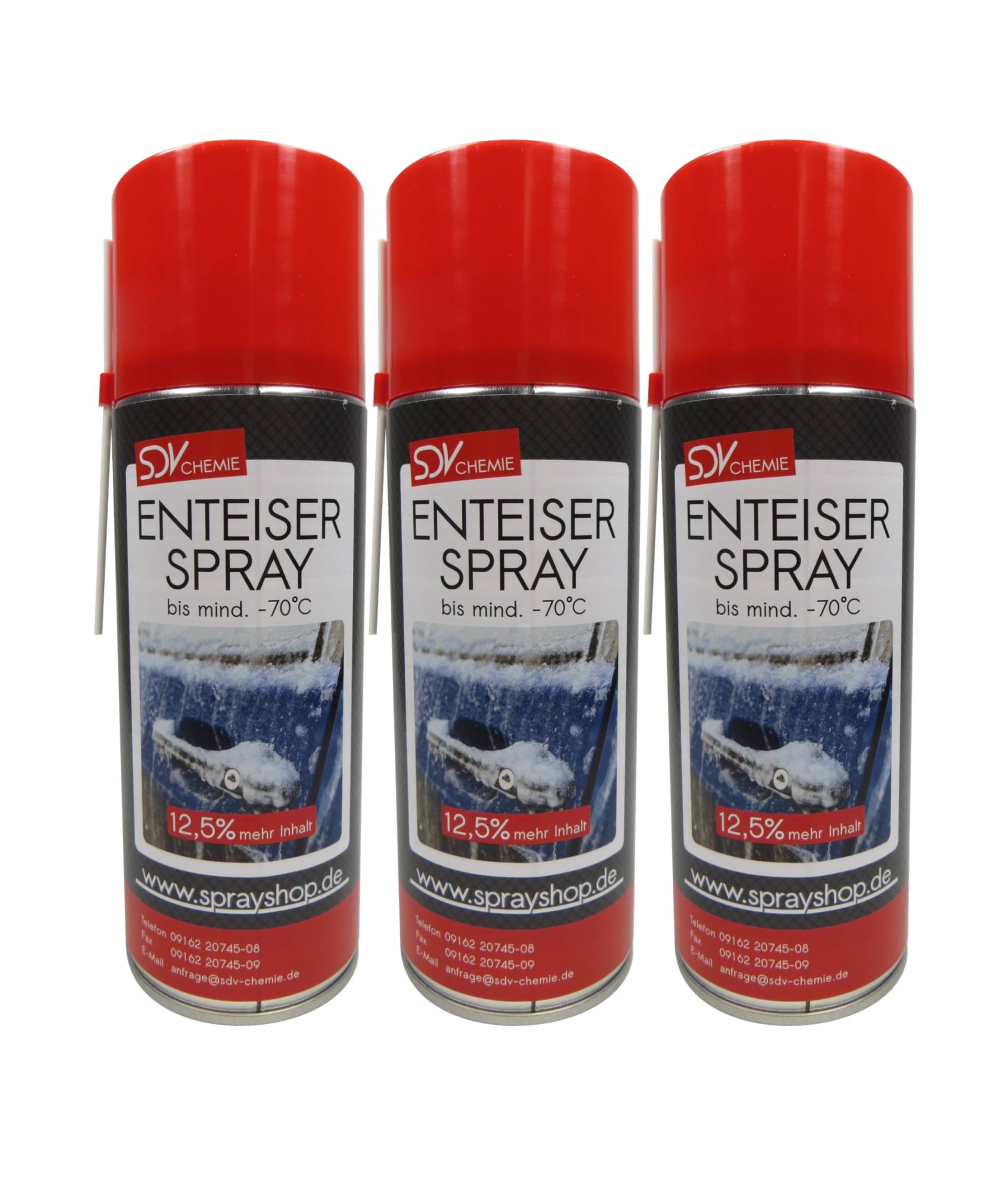 SDV Chemie Enteiserspray 3X 450ml Scheibenenteiser Eisfrei Entfroster Scheiben Enteiser von SDV Chemie