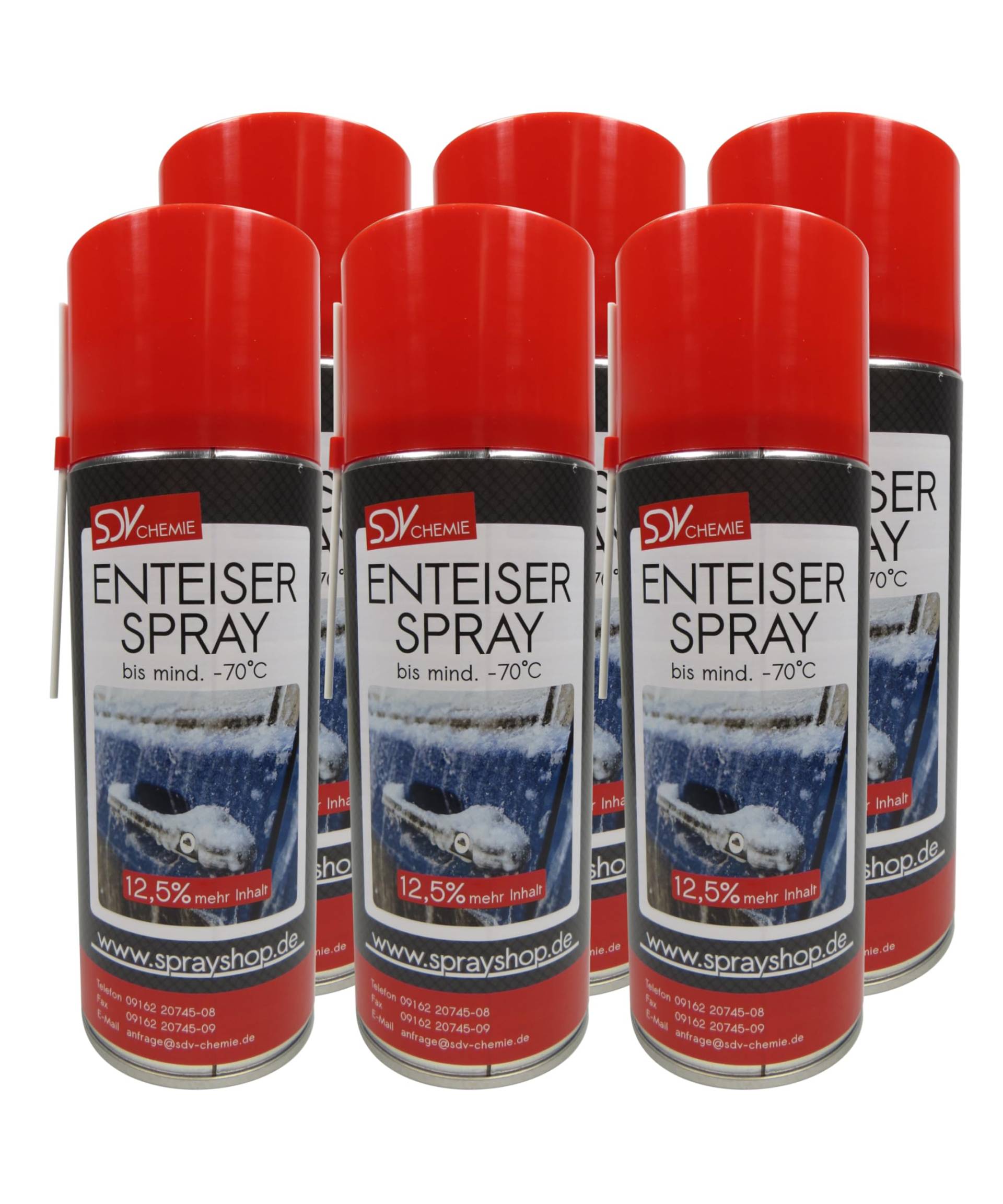 SDV Chemie Enteiserspray 6X 450ml Scheibenenteiser Eisfrei Entfroster Scheiben Enteiser von SDV Chemie