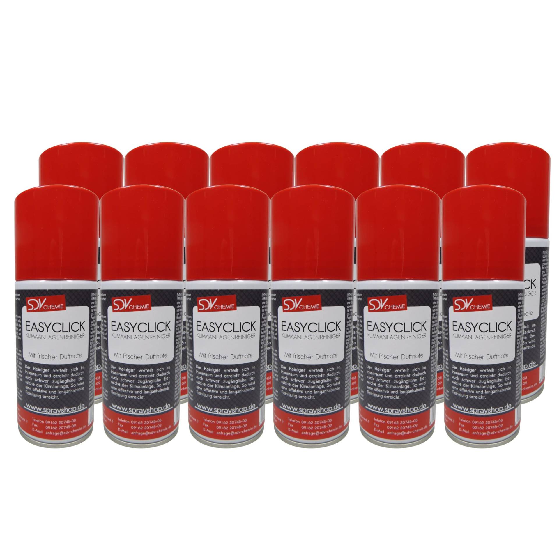 SDV Chemie Klimaanlagenreiniger 12x 150ml Easyclick Quick Fresh Klima Click Air Conditioner AC Power Cleaner SDV Chemie Klimaanlagenreiniger 12x 150ml Easyclick Quick Fresh Klima Click Air Conditioner AC Power Cleaner von SDV Chemie