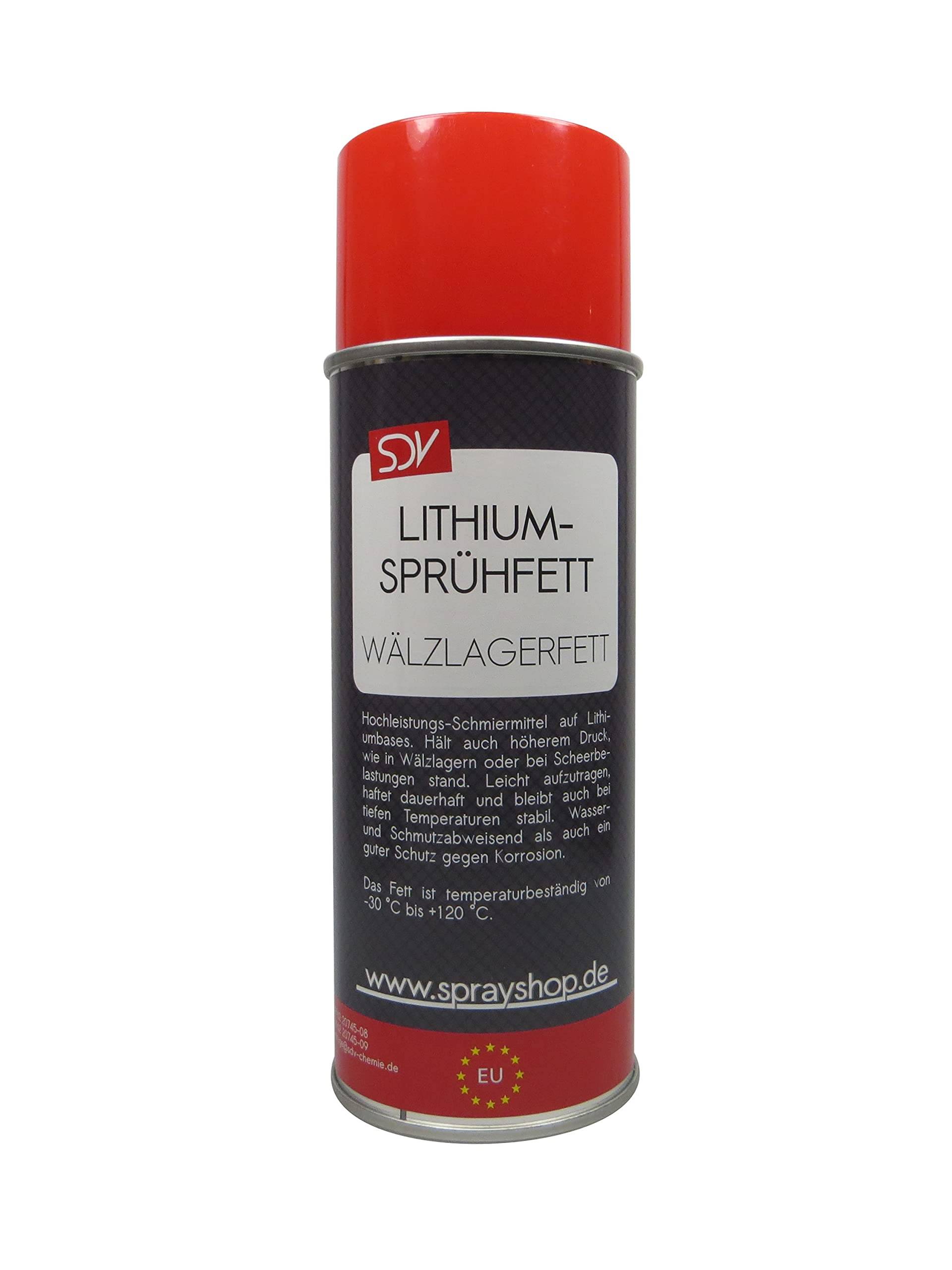 SDV Chemie Lithium Sprühfett 1x 400ml Wälzlagerfett Schmierfett Fettspray Lithiumfett von SDV Chemie