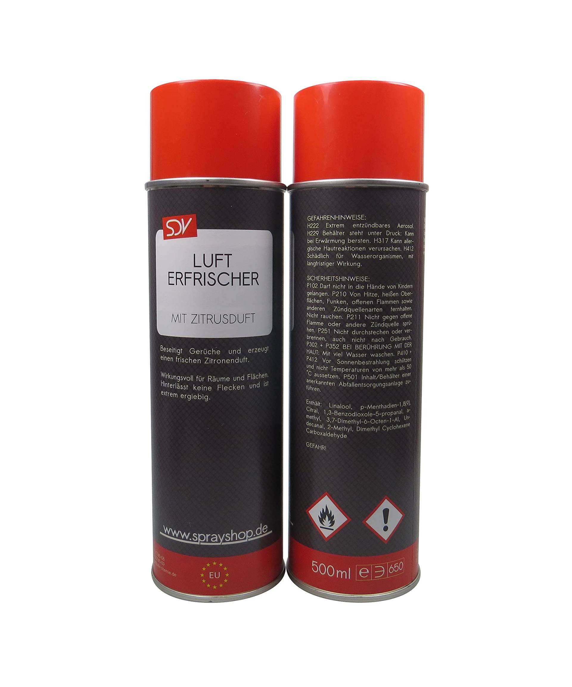 SDV Chemie Lufterfrischer Spray Zitrone 12x 500ml Duftspray Raumspray Raumerfrischer Raumduft von SDV Chemie