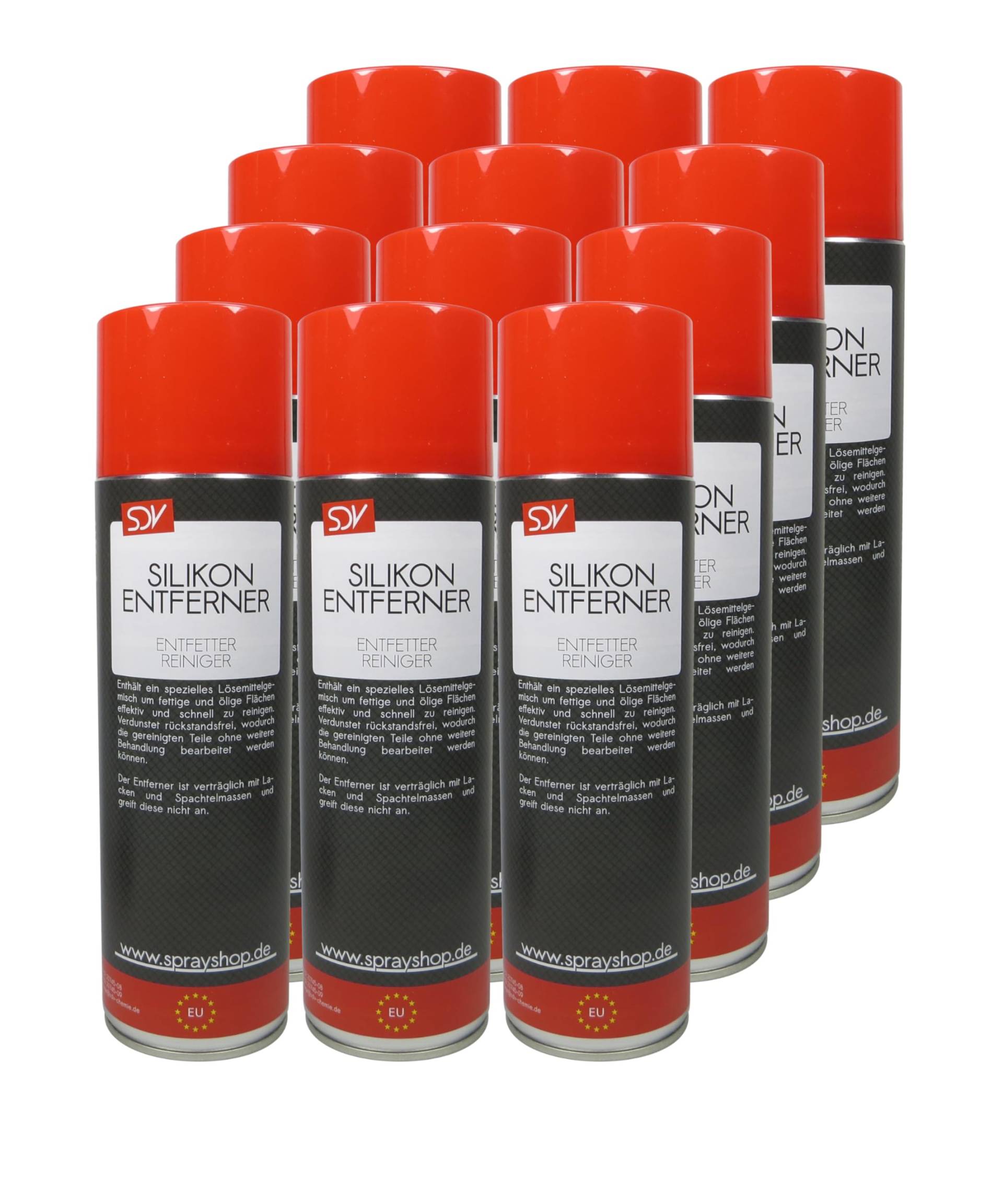 SDV Chemie Silikonentferner Spray 12x 500ml für Autolack Lackierer Siliconentferner Cleaner Entfetter von SDV Chemie