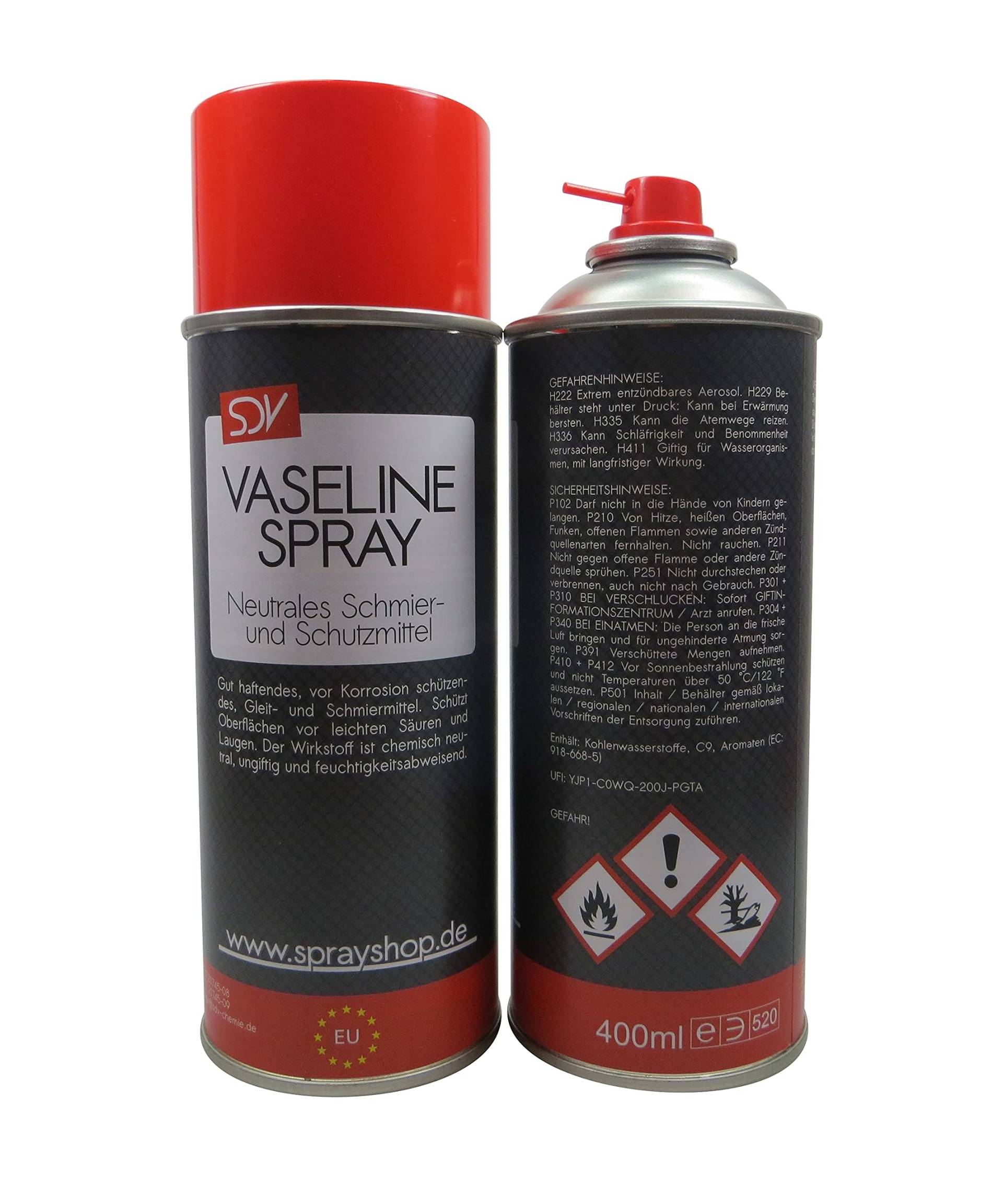 SDV Chemie Vaselinespray 1x 400ml Sprühfett Gleitmittel Fettspray Schmierfett Schmiermittel von SDV Chemie