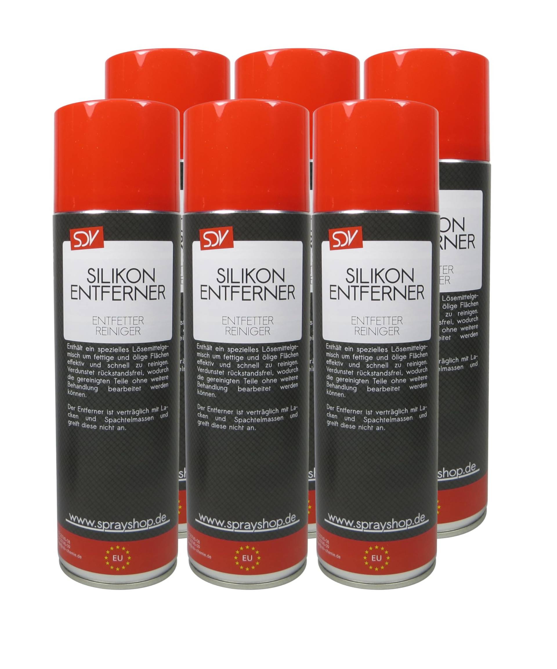 SDV Chemie Silikonentferner Spray 6X 500ml für Autolack Lackierer Siliconentferner Cleaner Entfetter von SDV Chemie