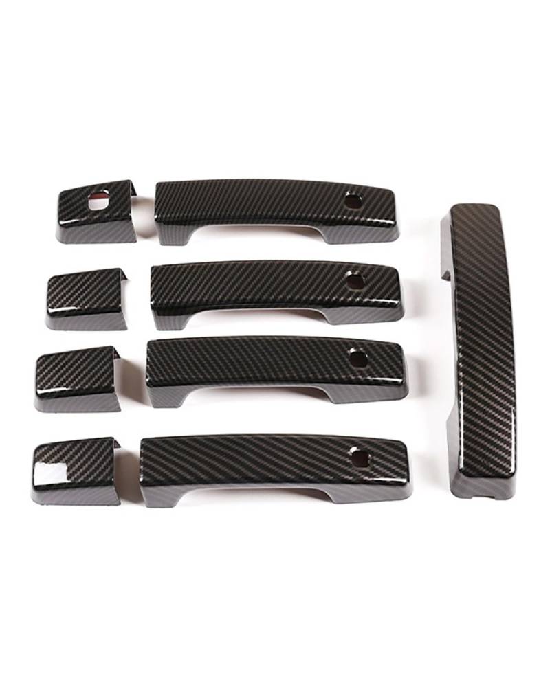 Door Handle Cover 4-Fach Smart-Technologie Kratzschutzfolie Für Land Für Rover Defender 110 2020-2023 Türgriff & Schalenabdeckung Einzelloch-Design Trim Protection(Carbon Fiber Pattern) von SDZPLM