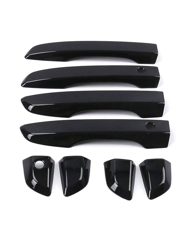 Door Handle Cover Kompatibel Mit Crider 2019-2024 Einloch Türgriff Zierrahmen Außenkratzschutz Abdeckung Für Türgriffschale Trim Protection(Dual smart Bright Black) von SDZPLM