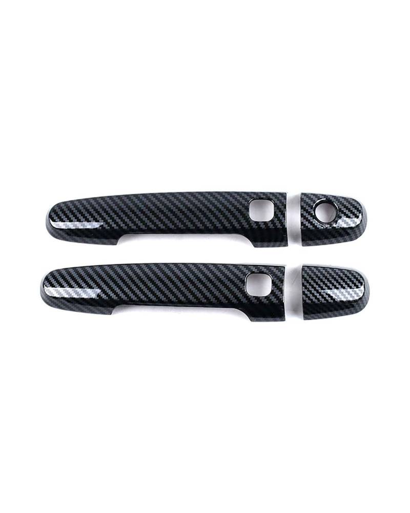 FÜR Perodua Myvi M800 2020-2022 Einloch Doppelt-Smart Türgriffabdeckung Dekorativer Kratzschutz Zubehör(2 Doors Carbon Fiber Pattern) von SDZPLM