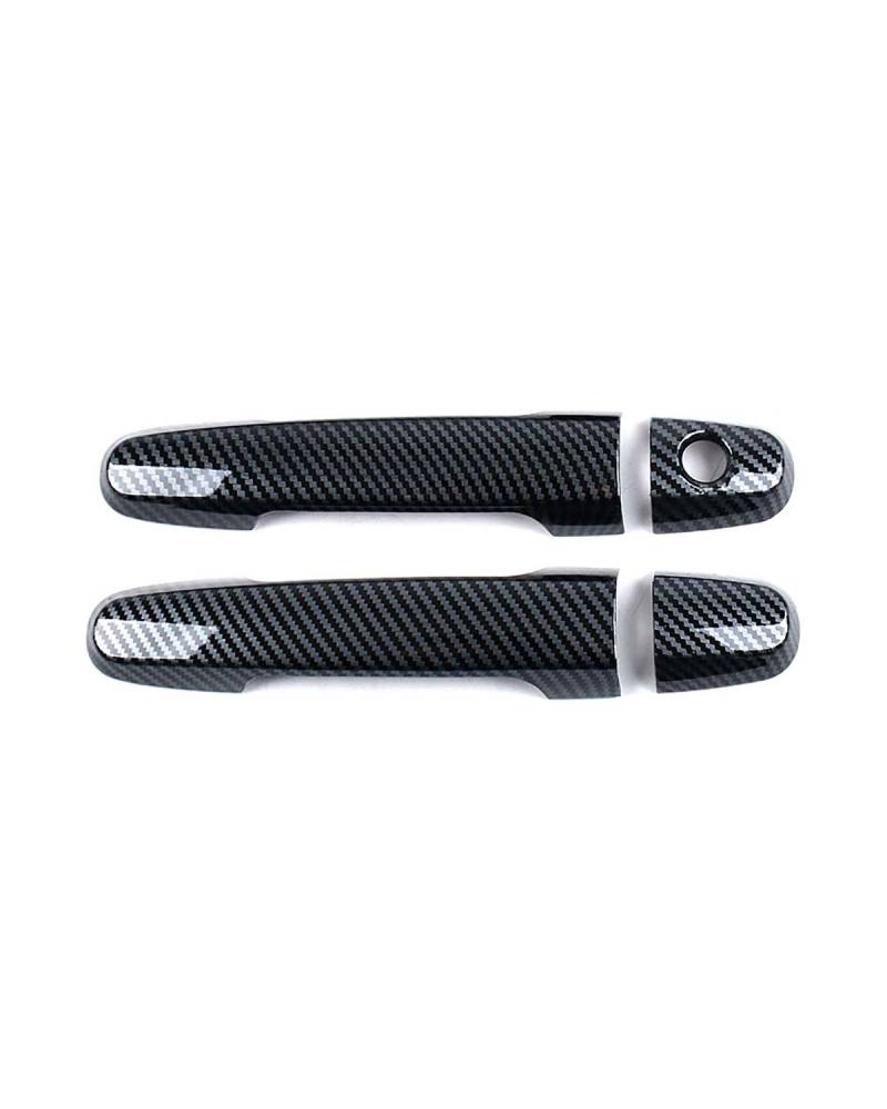 FÜR Toyota RAV4 2006-2012 Türgriffabdeckung Kratzschutz Einloch-Design Zierblende für Türschale Zubehör(2 Doors Carbon Fiber Pattern) von SDZPLM