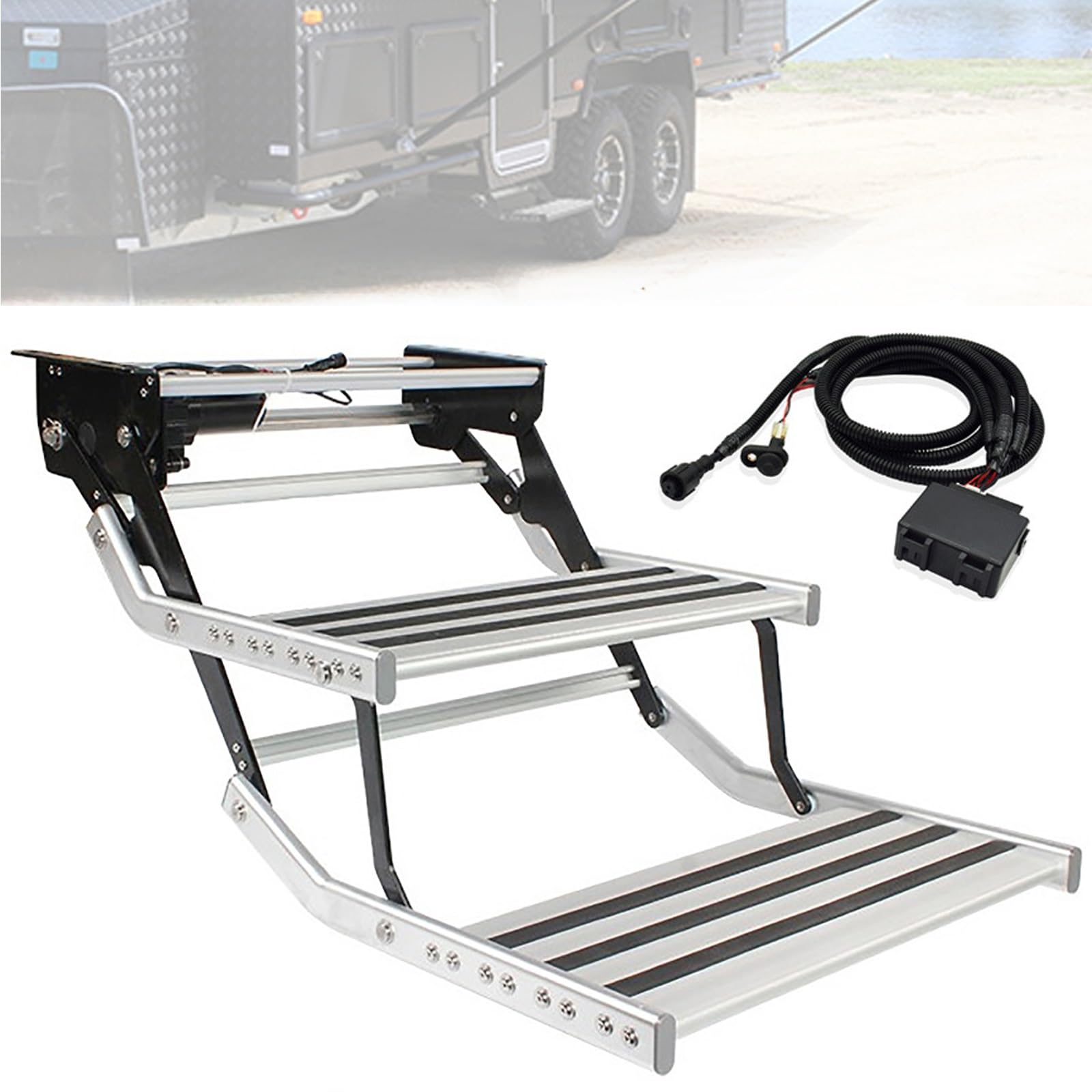SDdPulse Rv Klapptreppe Wohnmobil Einstiegsstufen, Anhängerstufen, zusammenklappbar, mit Licht, Teleskop, rutschfest, für Wohnmobil, Wohnmobil, Wohnmobil, Reise, Anhänger, Wohnwagen, 150 kg SDdPulse Rv Klapptreppe Wohnmobil Einstiegsstufen, Anhängerstufen, zusammenklappbar, mit Licht, Teleskop, rutschfest, für Wohnmobil, Wohnmobil, Wohnmobil, Reise, Anhänger, Wohnwagen, 150 kg von SDdPulse