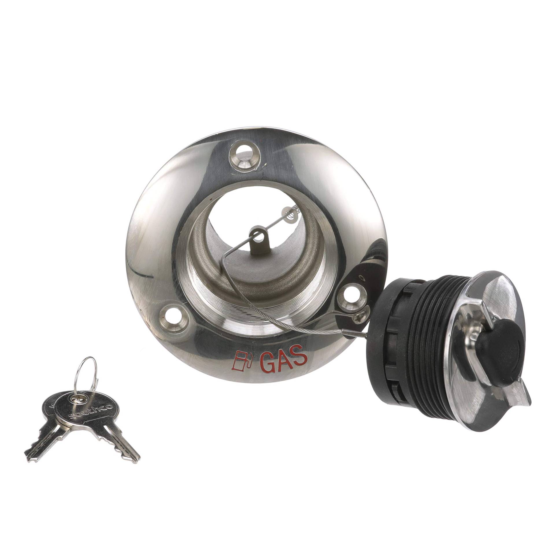 Seachoice 32051 Deck Mount Gas Fill Plate with Locking Cap – Cast 316 Stainless Steel – Includes 2 Keys, Polished, One Size Seachoice 32051 Deck Mount Gas Fill Plate with Locking Cap – Cast 316 Stainless Steel – Includes 2 Keys, Polished, One Size von SEACHOICE