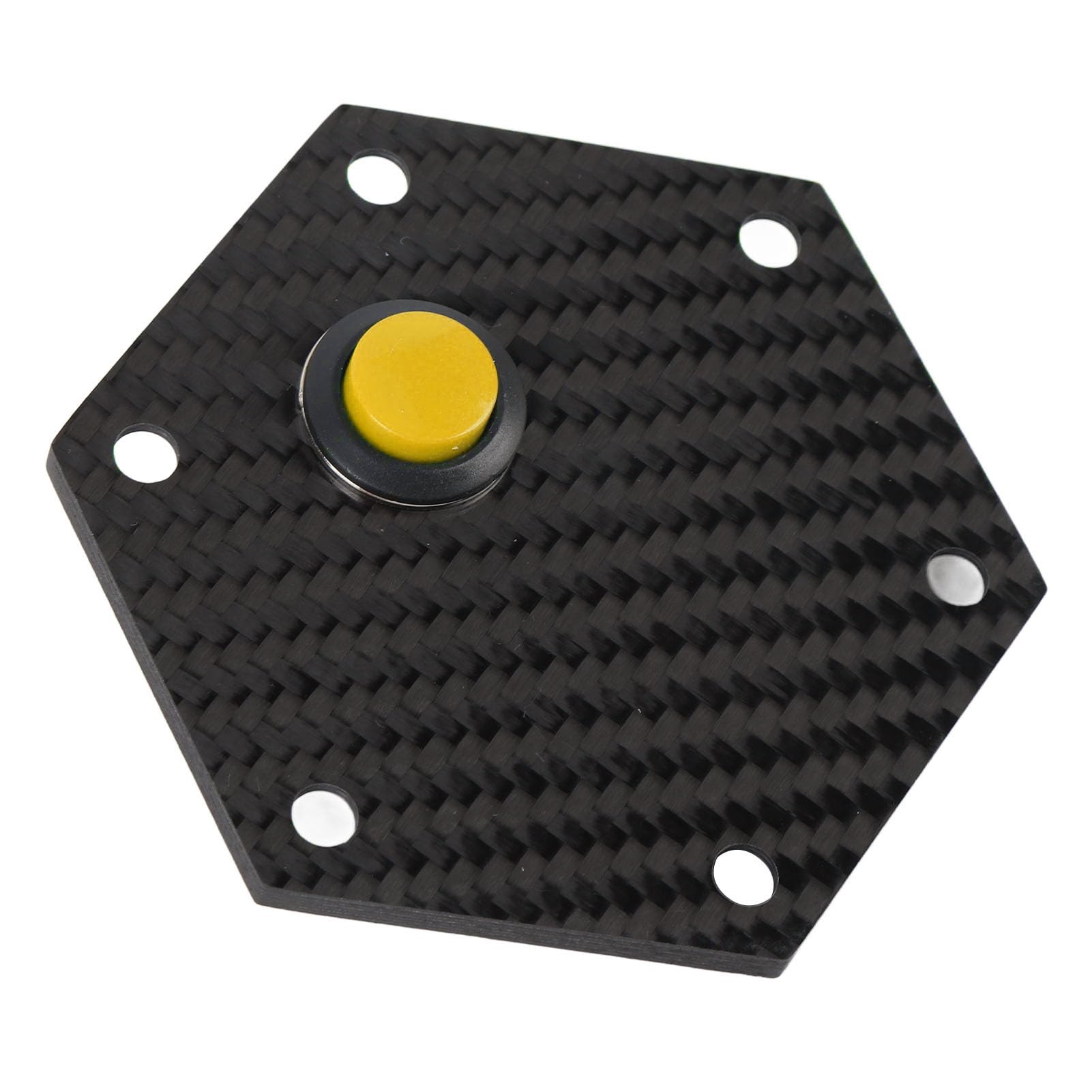 Langlebige Kohlefaserlenkradmitte -Kappe - Sportliches Erscheinungsbild für/Scheitelpunkt 6 Bolzen Lenkräder (YELLOW) von SEAFRONT