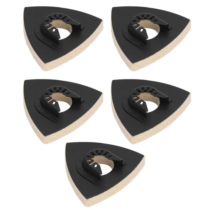 SEAFRONT 5-teiliges Polierpad aus Wolle, Dreieckiges Polierpad aus Filz mit Basis aus Legiertem Stahl für Edelstahl, Chrom, Keramik von SEAFRONT