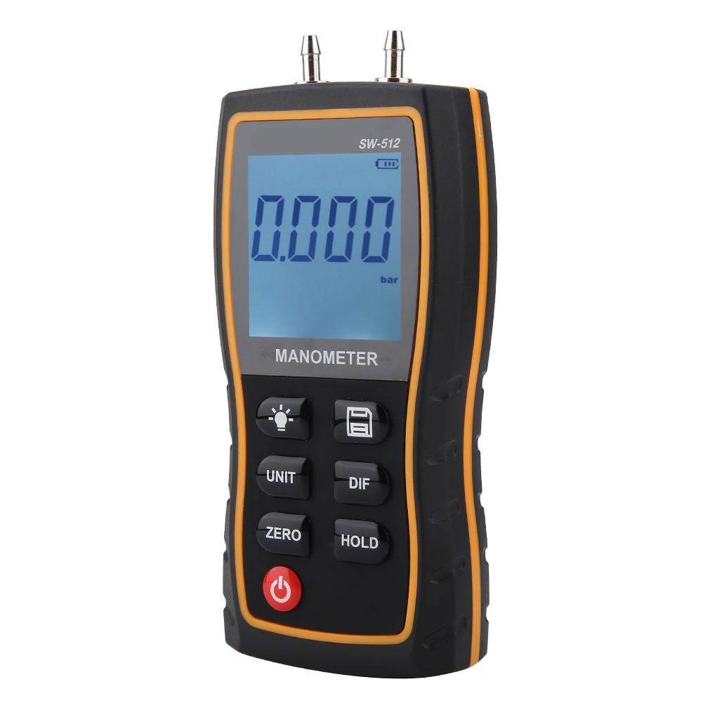 SW512 Hochpräzises digitales Differenzdruckmessgerät Luftdruckmessgerät zur Messung des Differenzdrucks ± 13,79 kPa von SEAFRONT