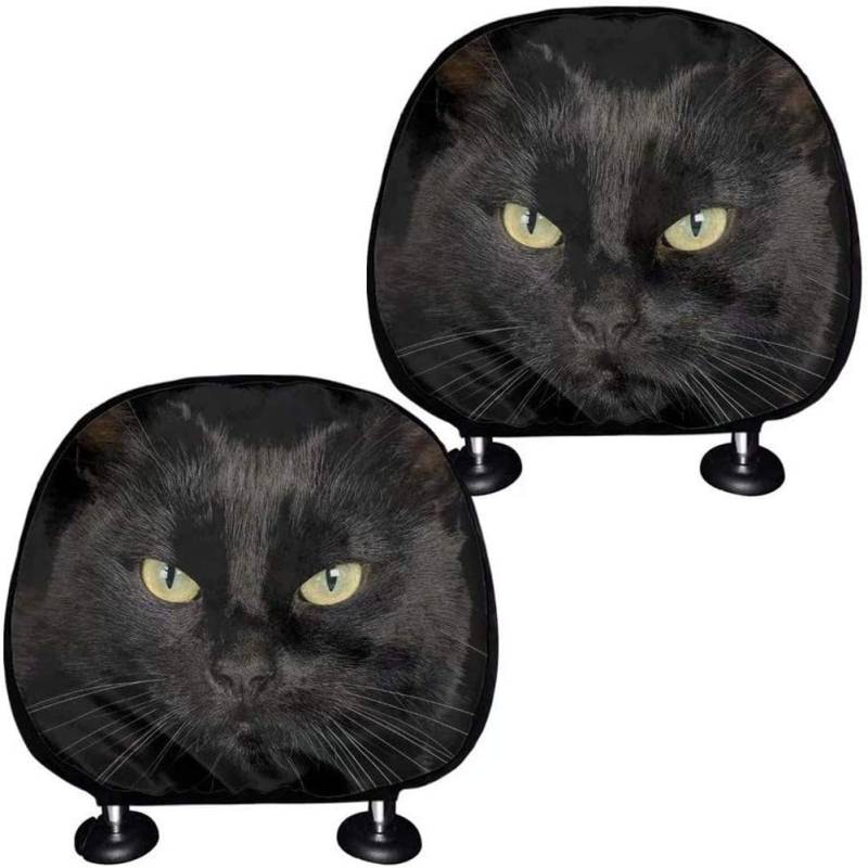 SEANATIVE Autositzbezüge für die meisten Fahrzeuge, Motiv: schwarze Katze, für den Innenraum, weicher und bequemer Sitzbezug von SEANATIVE