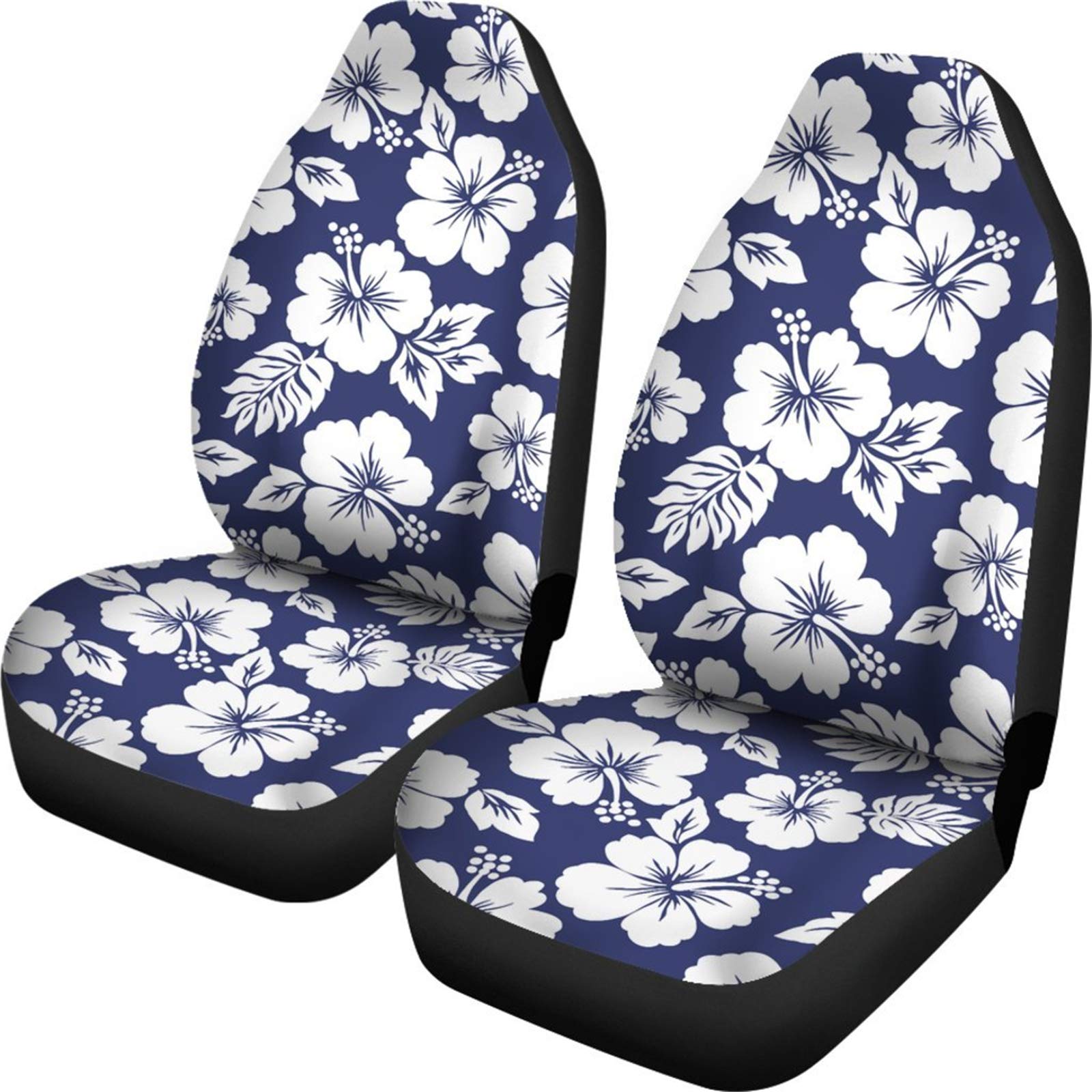 SEANATIVE Autositzbezug für Damen, universell, passend für blaues Hibiskus-Muster von SEANATIVE