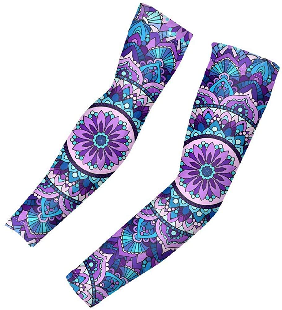 SEANATIVE Damen Sport Arm Sleeve Kühlende Kompression Athletic Sleeves Set von 2 Packungen Sonnenschutz Arm Cover Shield Gr. M, Mandala in Lila SEANATIVE Damen Sport Arm Sleeve Kühlende Kompression Athletic Sleeves Set von 2 Packungen Sonnenschutz Arm Cover Shield Gr. M, Mandala in Lila von SEANATIVE