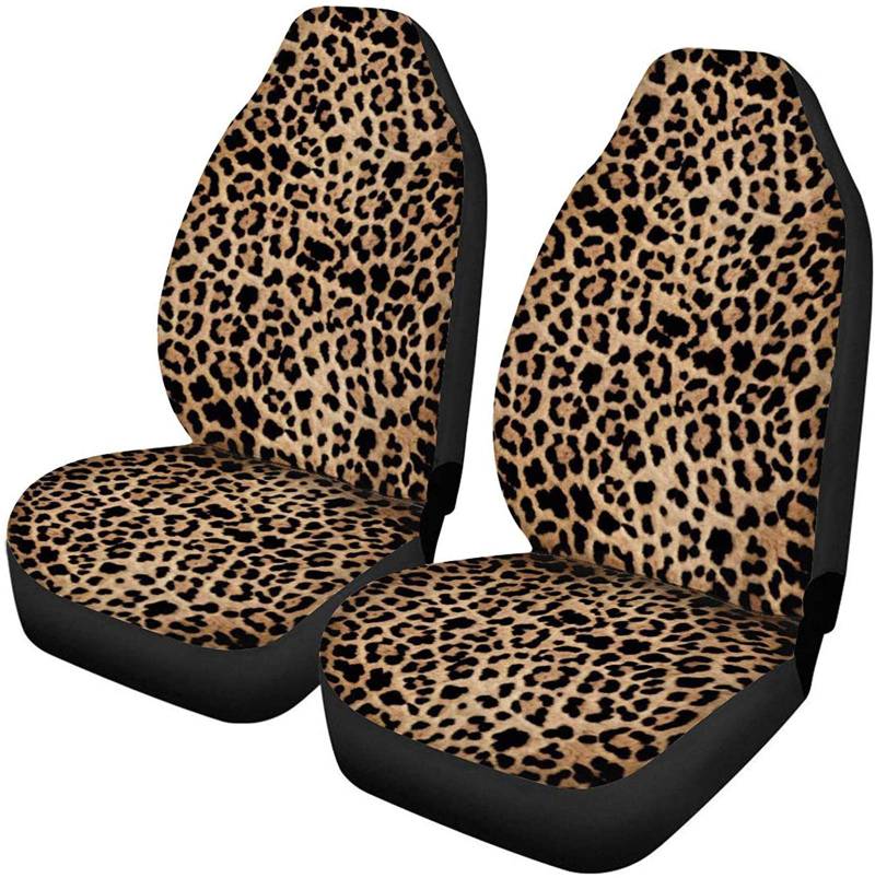 SEANATIVE Fashion Leopard Design Auto Innenschutz Sitzbezug Staubdicht Sitzpolster Schutz 2 Stück von SEANATIVE