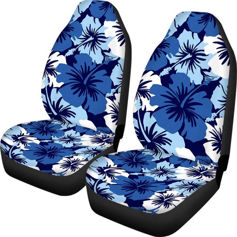 SEANATIVE Hibiskus Hawaiianische tropische Insel Blumen Universal Autositzbezüge, 2 Stück elastische Polyester Frontschalensitze, waschbar von SEANATIVE