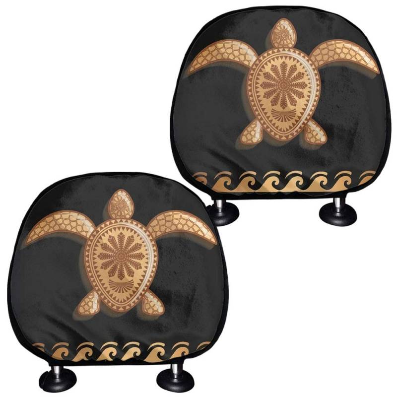 SEANATIVE Kopfstützenbezüge im Hawaii-Stil mit Meeresschildkröten-Muster, komplettes Set mit 2 rutschfesten Kopfstützenbezügen von SEANATIVE