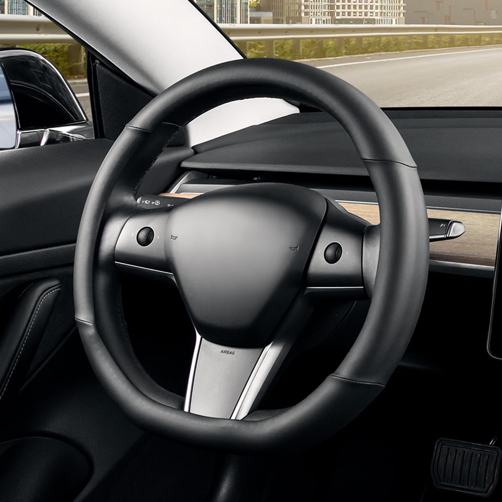 SEG Direct Auto Lenkradbezug D Typ, D-Form Lenkradhülle, D Geformt Lenkradabdeckung 37-39cm, Mikrofaserleder, Schwarz SEG Direct Auto Lenkradbezug D Typ, D-Form Lenkradhülle, D Geformt Lenkradabdeckung 37-39cm, Mikrofaserleder, Schwarz von SEG Direct