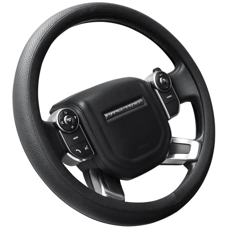 SEG Direct Schwarz Lenkradhülle Lenkrad Abdeckung Lenkradbezug aus Mikrofaser-Leder für Range Rover Tundra 39-40.5 cm von SEG Direct