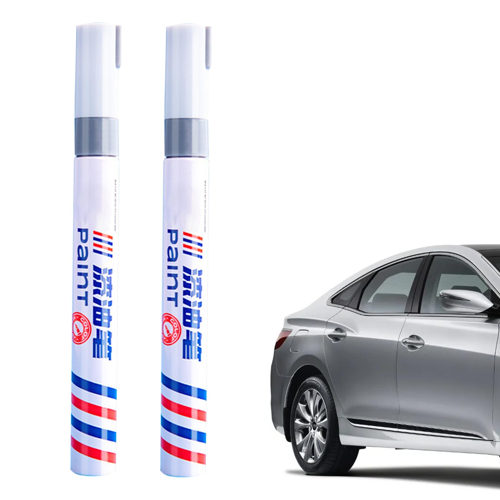 Auto Reifenmarkierungsstift,Lackstift Auto,Auto Lackstift,Auto Reparatur Lack Auto Pinsel,Lack Reparatur,Auto Kratzer Reparatur Stift,Wasserdichte Marker-Stifte,für Auto Kratzer Reparatur,2Pcs,Silber von SEGMINISMART