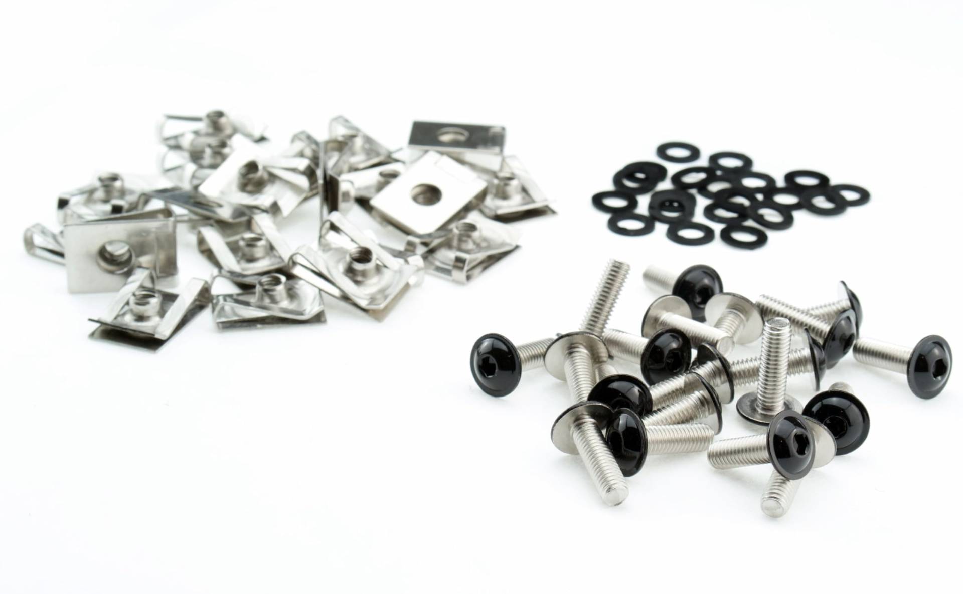 Motorrad Verkleidungsschrauben M5 Schrauben Set Federmuttern 5mm Edelstahl schwarz rostfrei A2 V2A Motorrad Verkleidungsschrauben M5 Schrauben Set Federmuttern 5mm Edelstahl schwarz rostfrei A2 V2A von SEGO