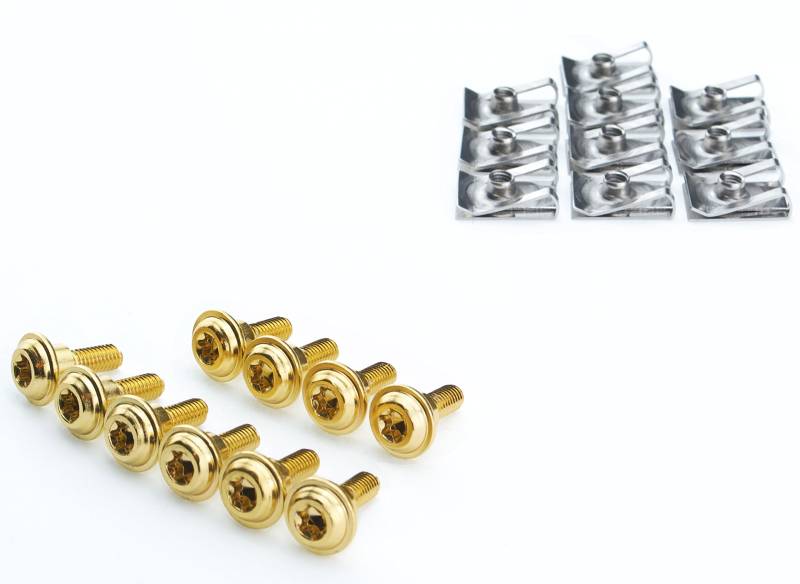 Peugeot Speedfight 2 Schrauben Klemmen Verkleidung Aluminium gold eloxiert 20 Stück von SEGO