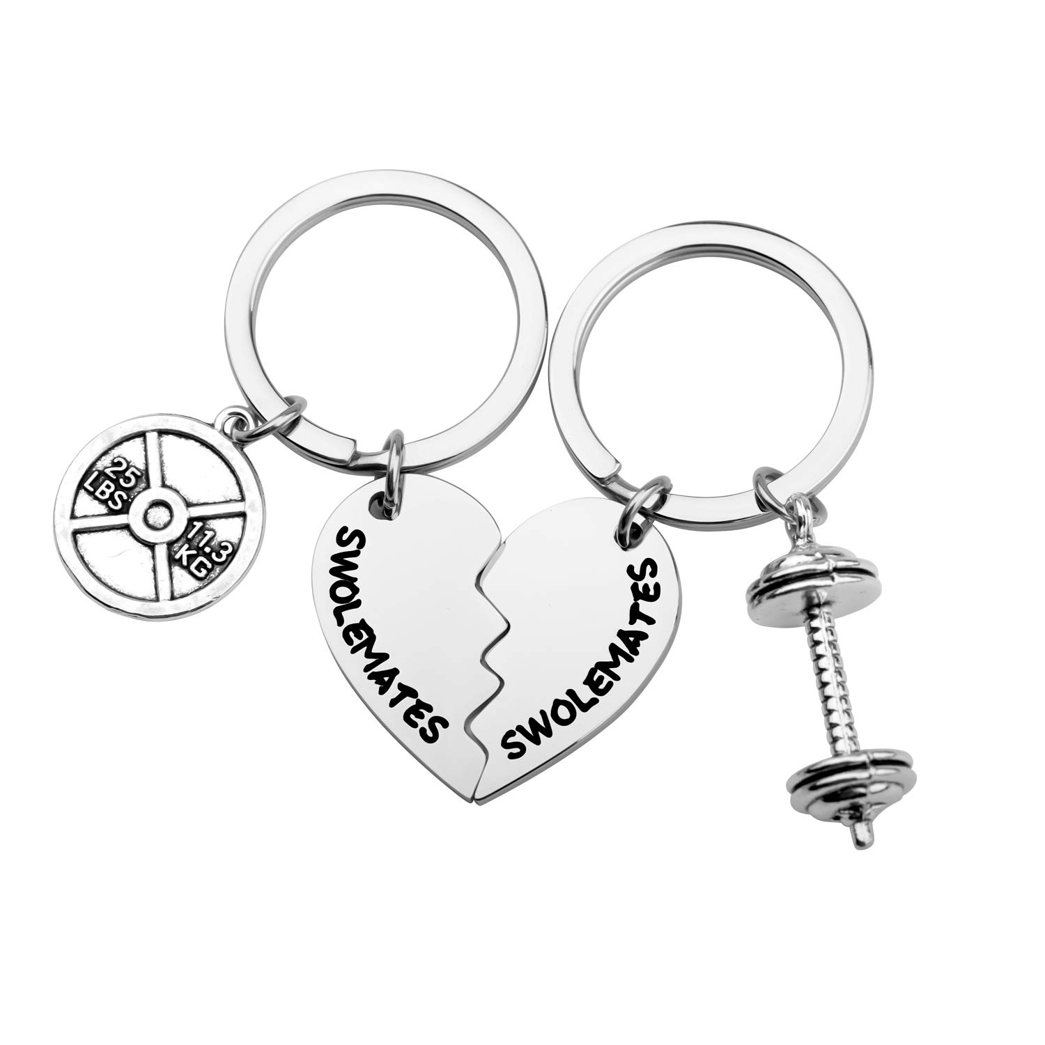 SEIRAA Schlüsselanhänger Training Fitness Schmuck Geschenk Gewichtheben Schlüsselanhänger Fitness Paar Geschenk Freundschaft Schlüsselanhänger, S, Edelstahl SEIRAA Schlüsselanhänger Training Fitness Schmuck Geschenk Gewichtheben Schlüsselanhänger Fitness Paar Geschenk Freundschaft Schlüsselanhänger, S, Edelstahl von SEIRAA
