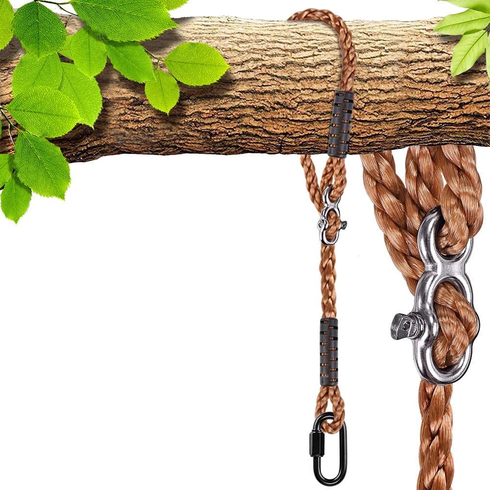 SELEWARE 150CM Schaukel Befestigung Seil Hängematte - Verstellbares Seil Baumschaukel mit Karabiner Hängesessel Aufhängung Hält 453KG Schaukelaufhängung Baum für Spielplatz Schaukeln Hängematte SELEWARE 150CM Schaukel Befestigung Seil Hängematte - Verstellbares Seil Baumschaukel mit Karabiner Hängesessel Aufhängung Hält 453KG Schaukelaufhängung Baum für Spielplatz Schaukeln Hängematte von SELEWARE