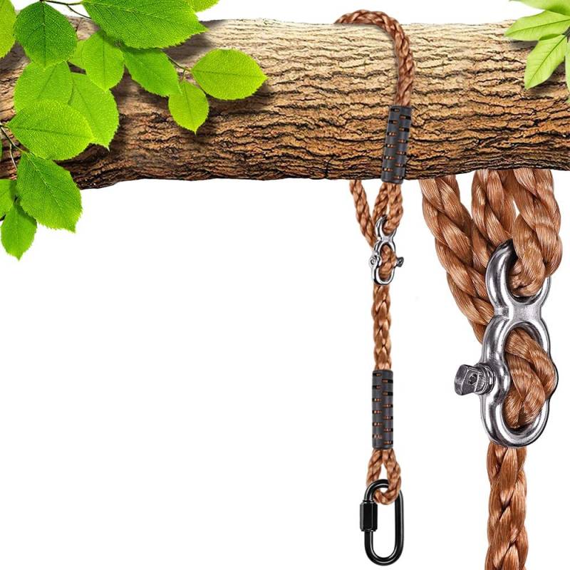 SELEWARE 150CM Schaukel Befestigung Seil Hängematte - Verstellbares Seil Baumschaukel mit Karabiner Hängesessel Aufhängung Hält 453KG Schaukelaufhängung Baum für Spielplatz Schaukeln Hängematte von SELEWARE