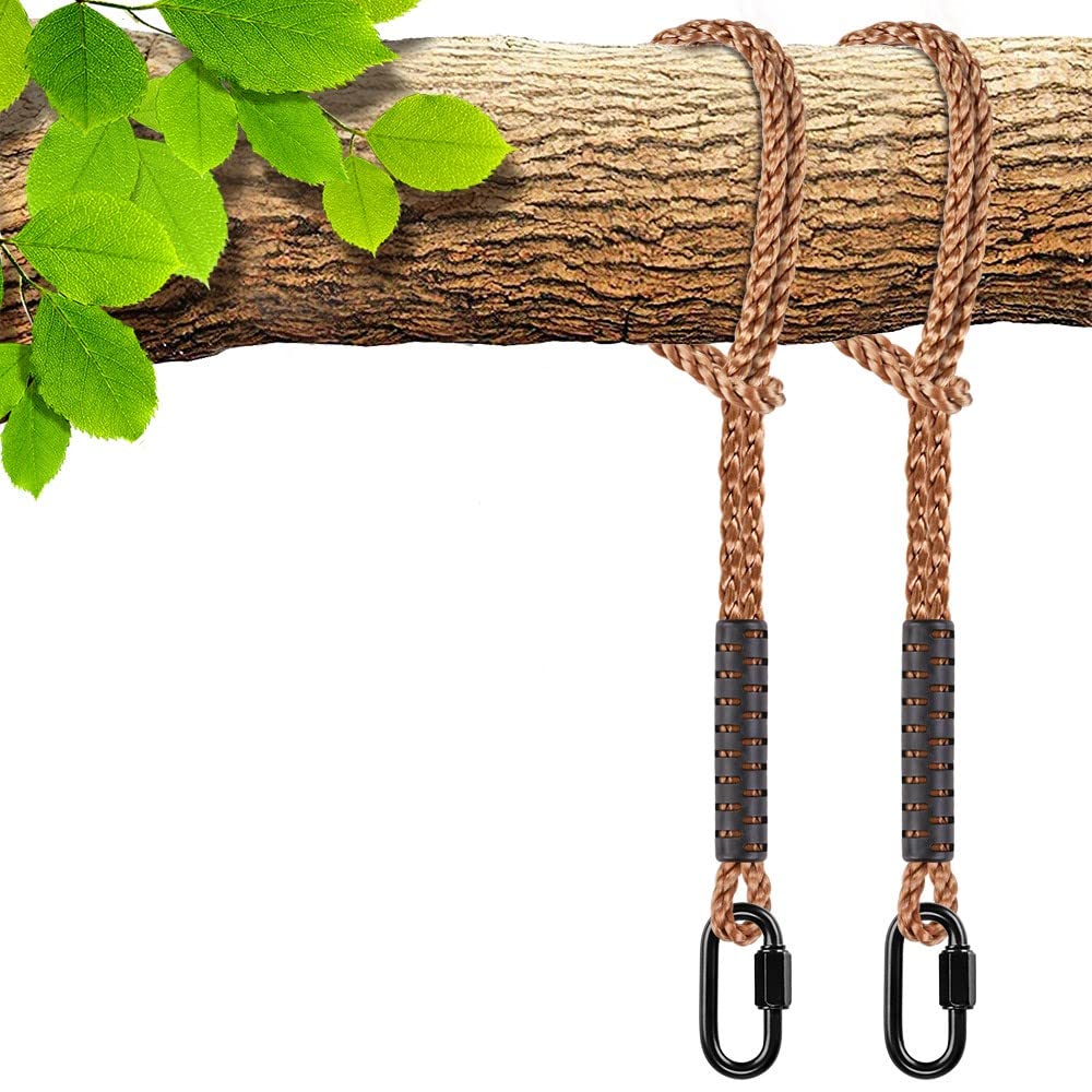 SELEWARE Schaukel Befestigung Balken, Hängematte Hängesessel Schaukel Aufhängung (Hält 454kg), Aufhängung Befestigungsset für Outdoor-Spielplatz, Schaukeln, Hängematte, Yoga (2 Stück, 2,4m) von SELEWARE
