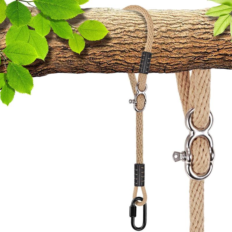 SELEWARE Schaukel Befestigung Seil Hängematte - Verstellbares Seil Baumschaukel mit Karabiner Hängesessel Aufhängung Hält 453KG Schaukelaufhängung Baum für Spielplatz Schaukeln Hängematte Yoga 150CM von SELEWARE