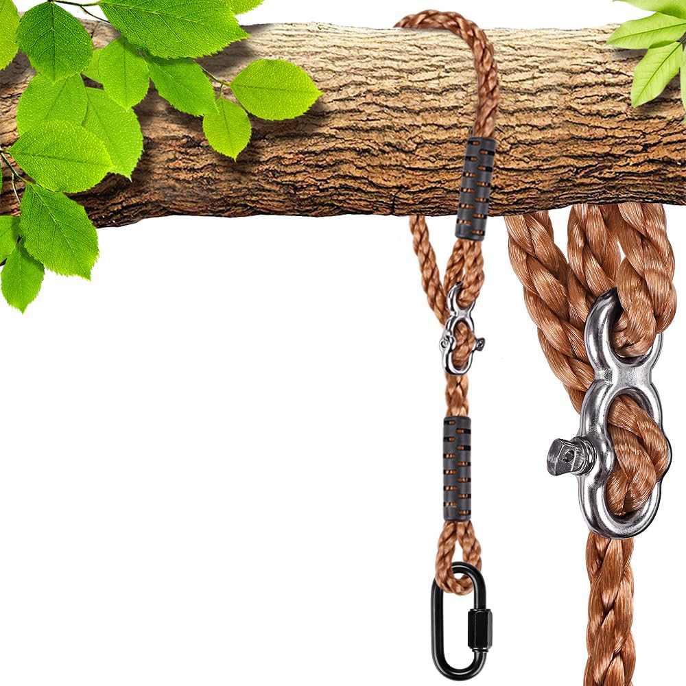 SELEWARE Schaukel Befestigung Seil Hängematte - Verstellbares Seil Baumschaukel mit Karabiner Outdoor Hängesessel Aufhängung Hält 454KG Schaukelaufhängung Baum für Schaukeln Hängematten Yoga 100CM SELEWARE Schaukel Befestigung Seil Hängematte - Verstellbares Seil Baumschaukel mit Karabiner Outdoor Hängesessel Aufhängung Hält 454KG Schaukelaufhängung Baum für Schaukeln Hängematten Yoga 100CM von SELEWARE