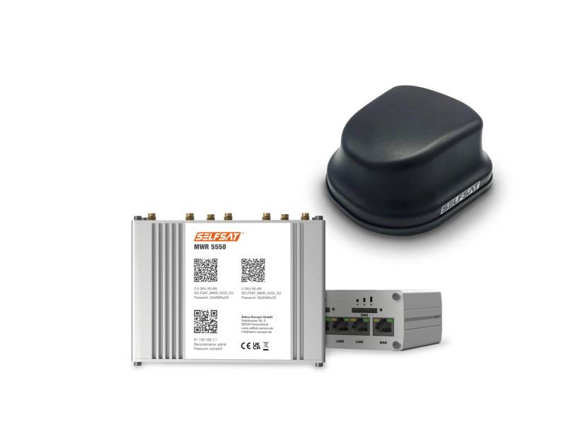 SELFSAT MWR 5550 (4G / LTE / 5G & WLAN Internet Router bis 3,3 Gbps inkl. 5G Dachantenne) von SELFSAT
