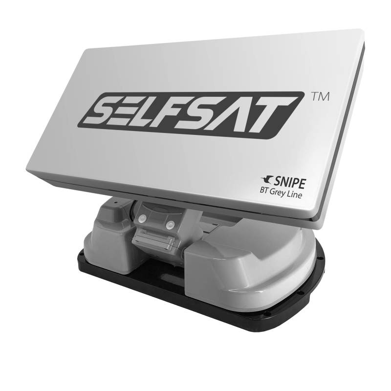 [Test: AUSGEZEICHNET*] Selfsat Snipe BT Grey Line Single - automatische Camping Antenne incl. iOS/Android Steuerung von SELFSAT