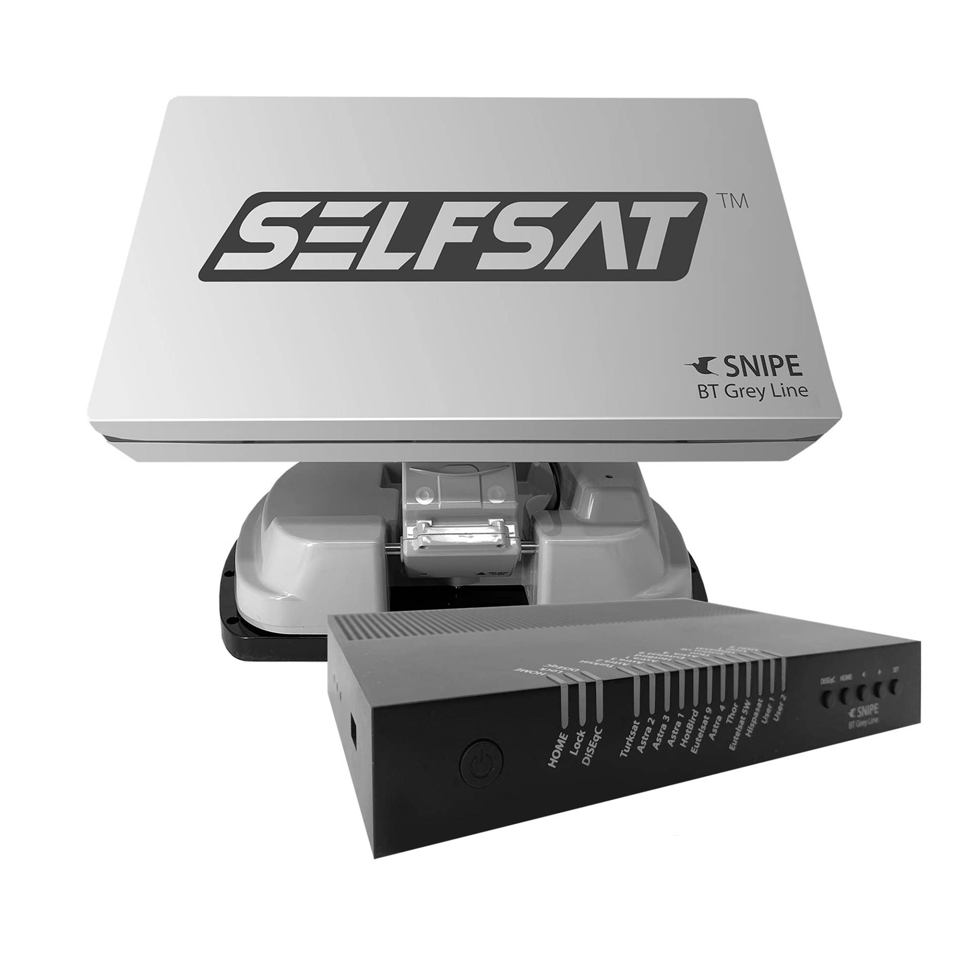 [Test: AUSGEZEICHNET*] Selfsat Snipe BT Grey Line Twin - automatische Camping Antenne incl. iOS/Android Steuerung von SELFSAT