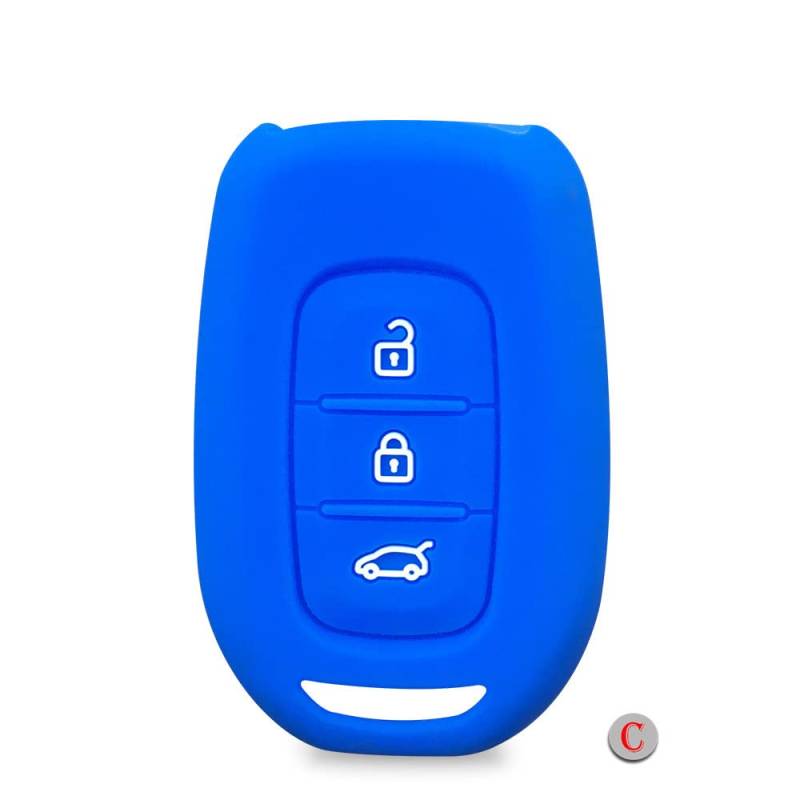 SELIYA 3-Tasten-Autoschlüssel-Fernbedienung, passend für Renault Clio 5 Twingo Logan 2021 Stepway, passend für Dacia Sandero Stepway 2021 Duster Key Cover, B-Modell blau von SELIYA