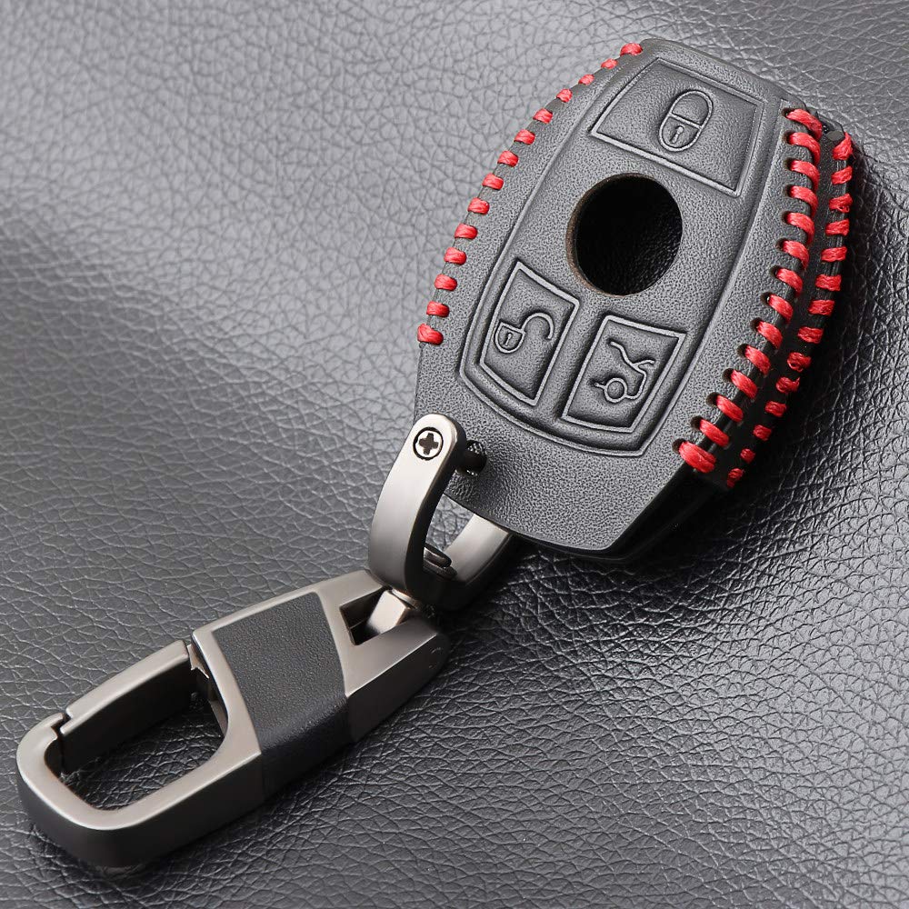 SELIYA Echtleder Autoschlüssel Hülle, passend für Mercedes Benz AMG W203 W210 W211 W124 W202 W204 W205 W212 W176 C117 W213 X156 W246 Schlüsselanhänger Schutzhülle,A Style 3 Tasten Button SELIYA Echtleder Autoschlüssel Hülle, passend für Mercedes Benz AMG W203 W210 W211 W124 W202 W204 W205 W212 W176 C117 W213 X156 W246 Schlüsselanhänger Schutzhülle,A Style 3 Tasten Button von SELIYA