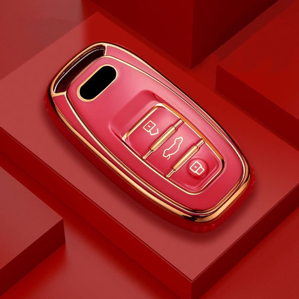 SELIYA TPU Auto Flip Key Case Cover, passend für Audi A1 A3 A4 A5 A6 A7 A8 Q3 Q5 Q7 S4 S5 S6 S7 S8 R8 TT Holder Protector Fob, nur rot SELIYA TPU Auto Flip Key Case Cover, passend für Audi A1 A3 A4 A5 A6 A7 A8 Q3 Q5 Q7 S4 S5 S6 S7 S8 R8 TT Holder Protector Fob, nur rot von SELIYA